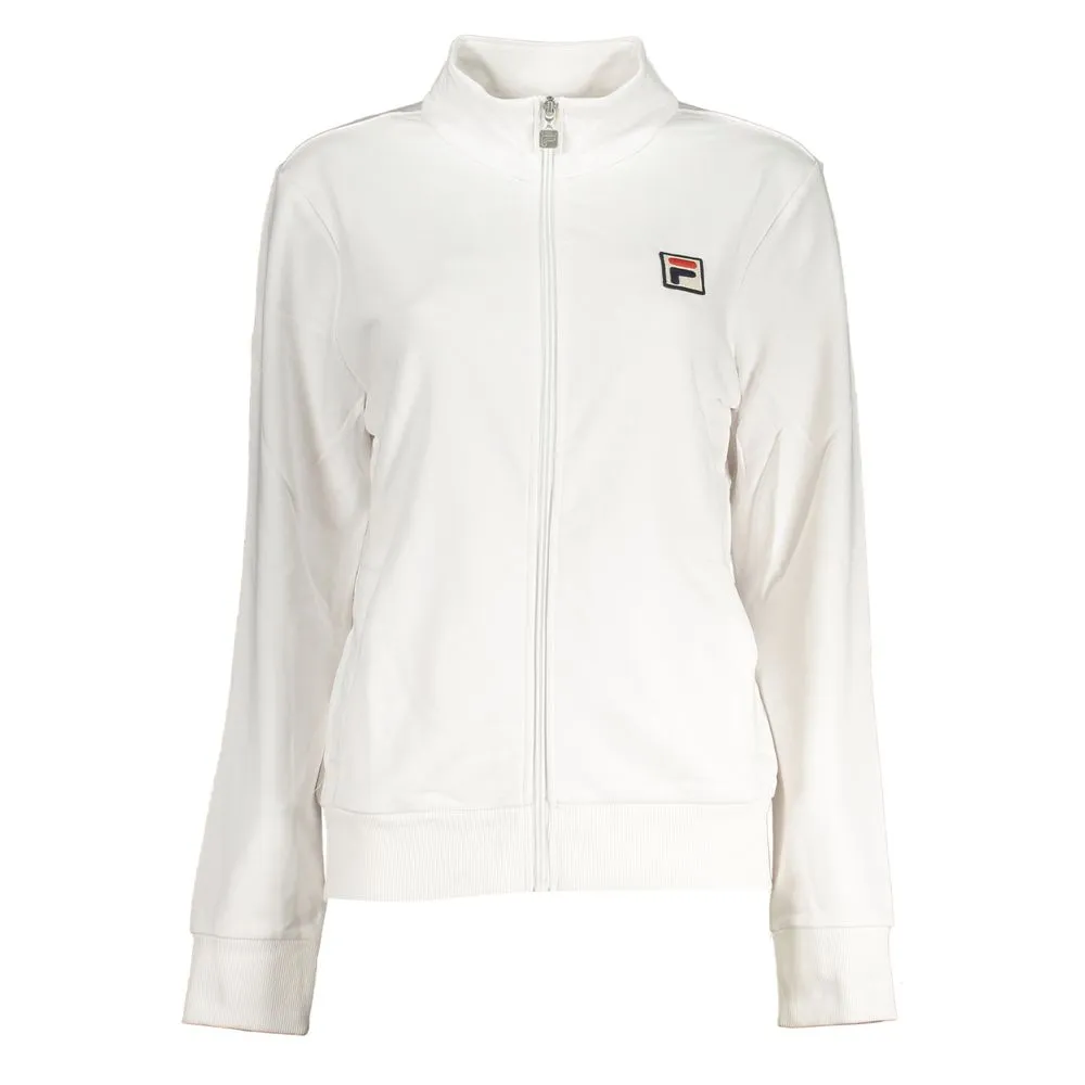 Fila Women's Chic White Long Sleeve Zippered Sweatshirt