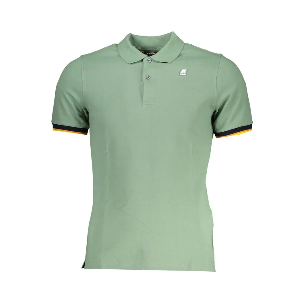 K-WAY Men's Chic Green Polo with Contrast Accents
