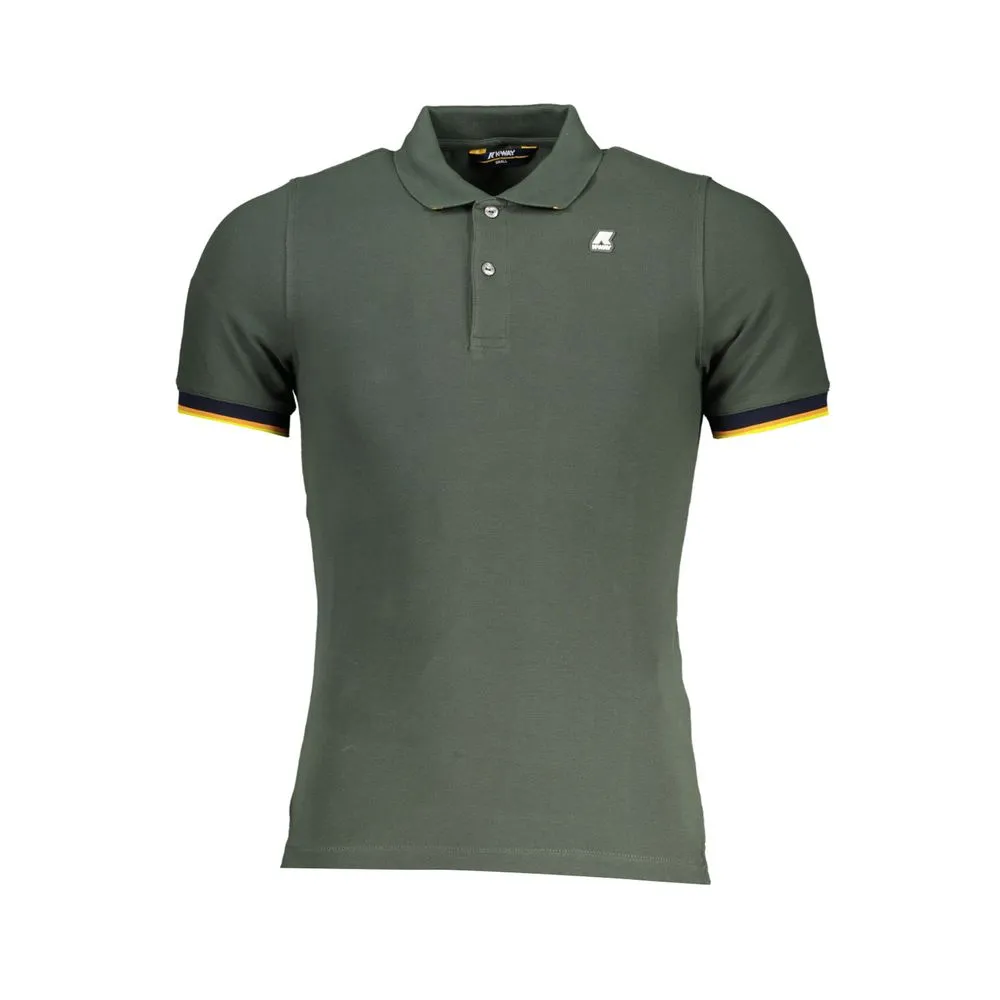 K-WAY Men's Chic Green Contrast Detail Polo Shirt