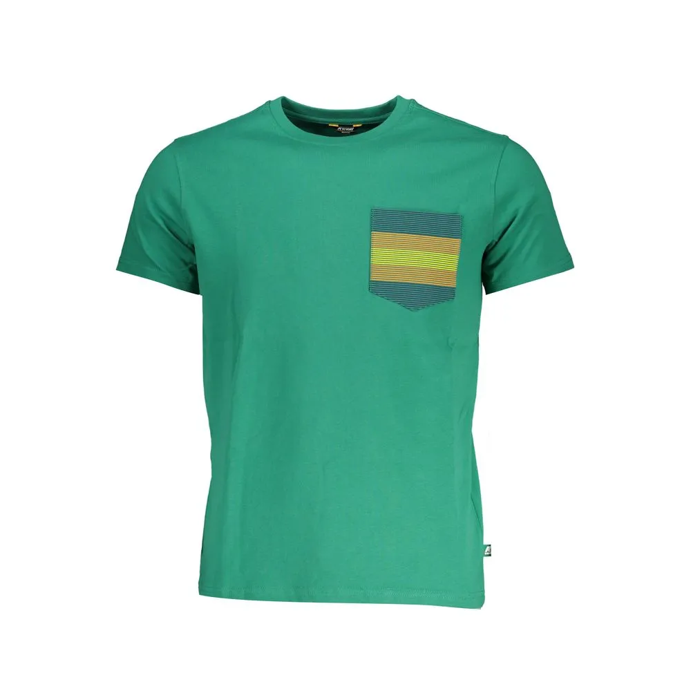 K-WAY Men's Emerald Crew Neck Tee with Contrast Pocket