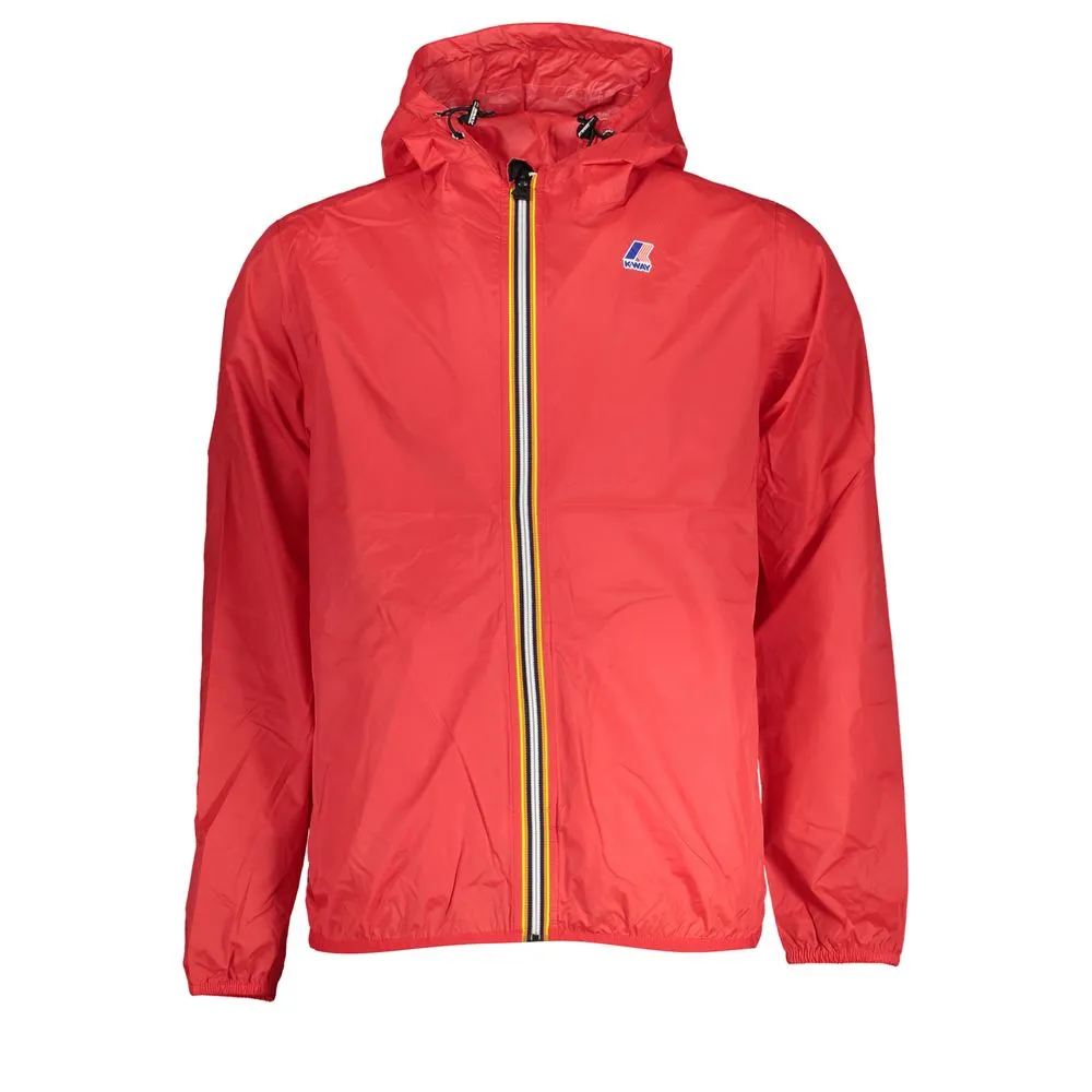 K-WAY Men's Chic Pink Hooded Waterproof Jacket