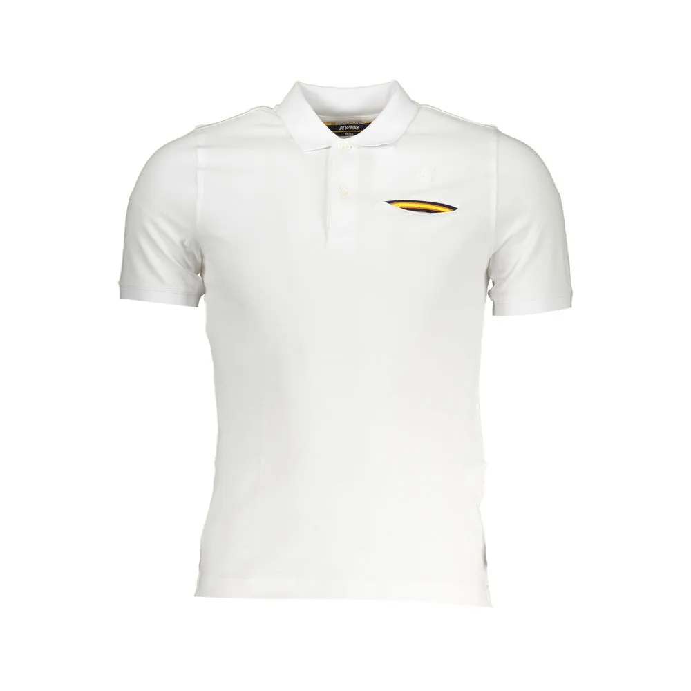K-WAY Men's Elegant White Contrast Polo Shirt