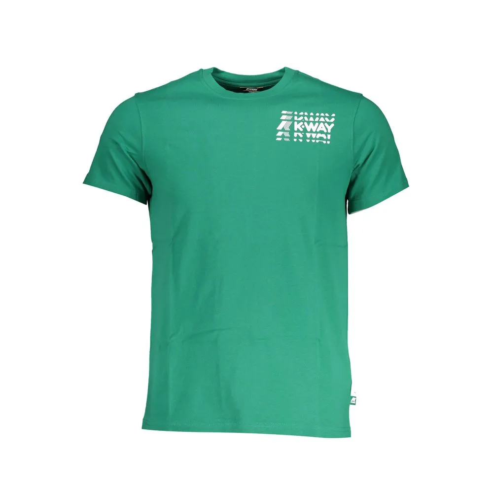 K-WAY Men's Emerald Crewneck Logo Tee with Print Detail