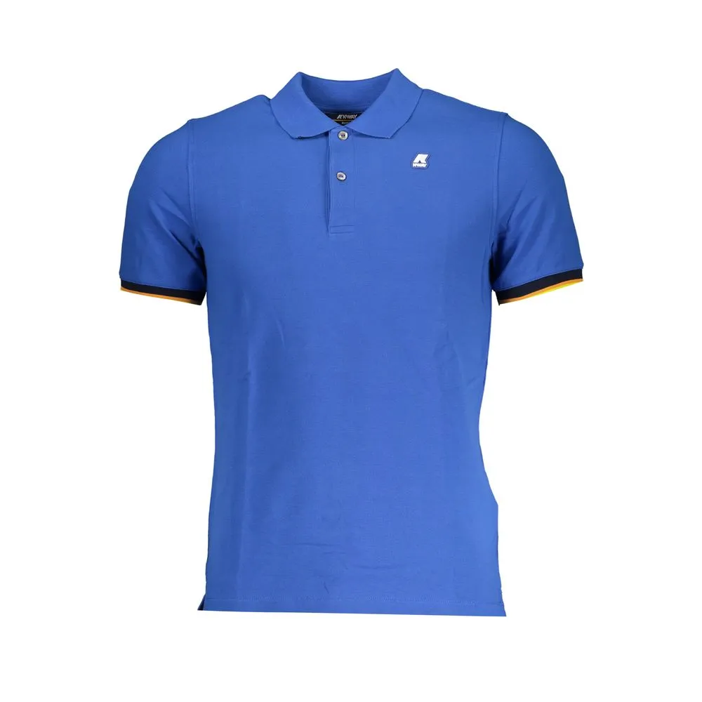 K-WAY Men's Elegant Blue Polo Shirt with Contrast Accents