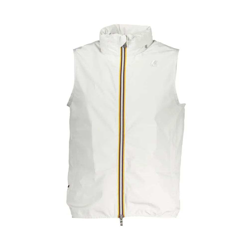 K-WAY Men's Elegant Sleeveless White Zip-Up Jacket