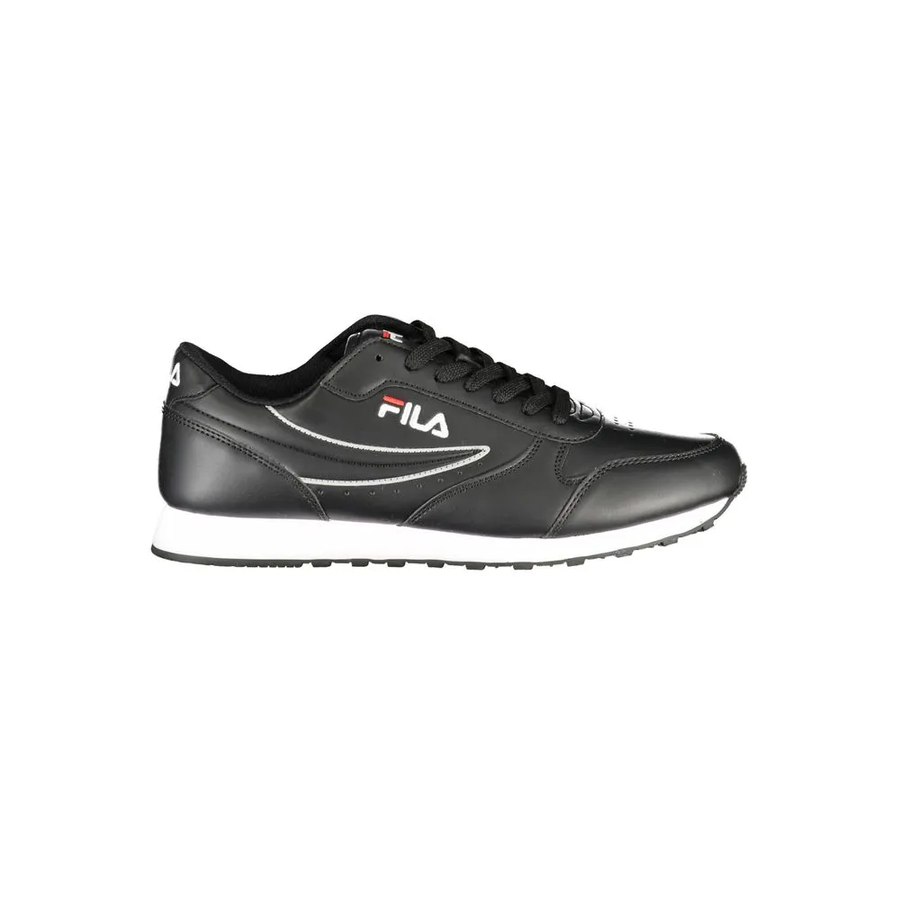 Fila Men's Sleek Black Sports Sneakers with Contrast Details