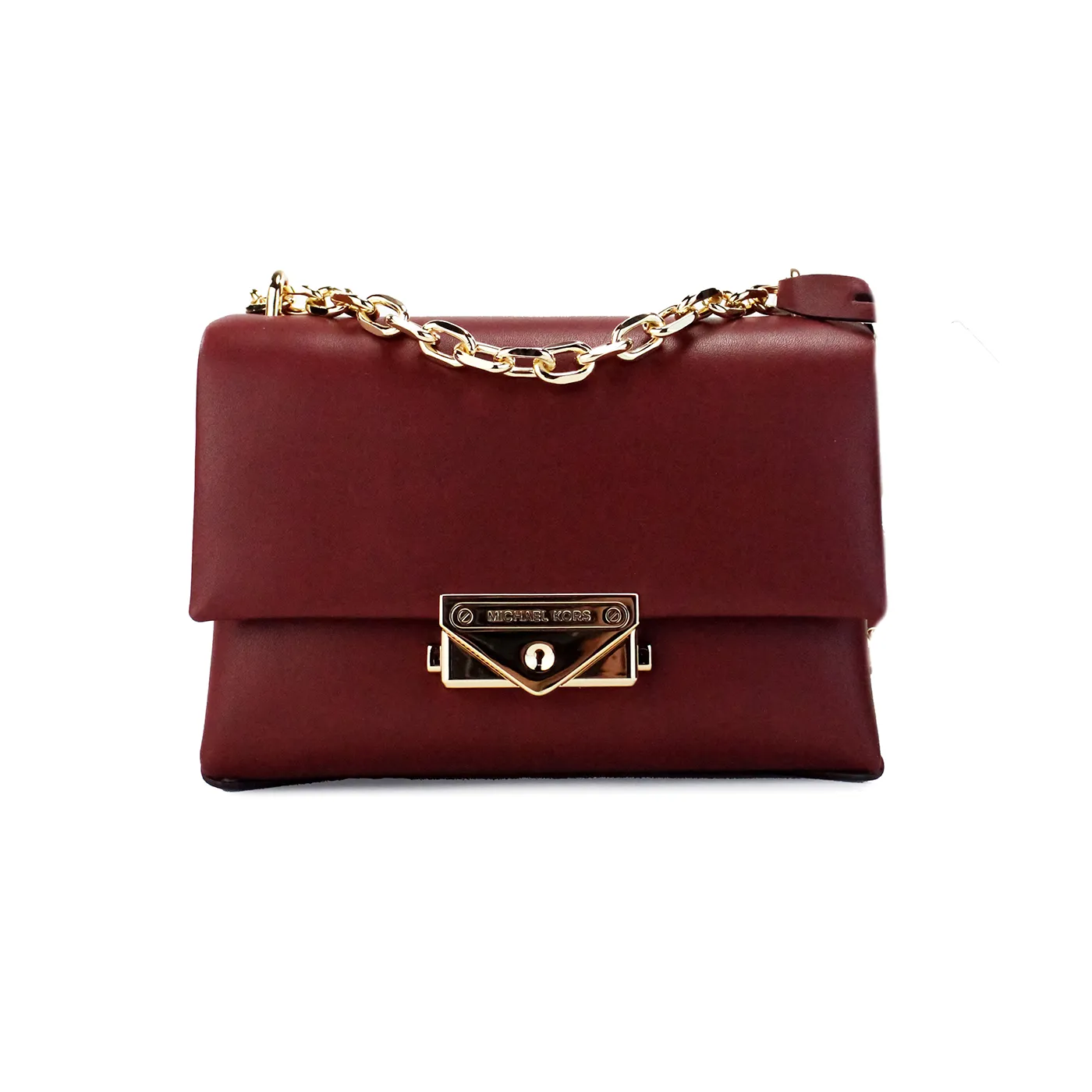 Michael Kors Women's Cece Small Dark Cherry Vegan Leather Convertible Flap Crossbody Bag