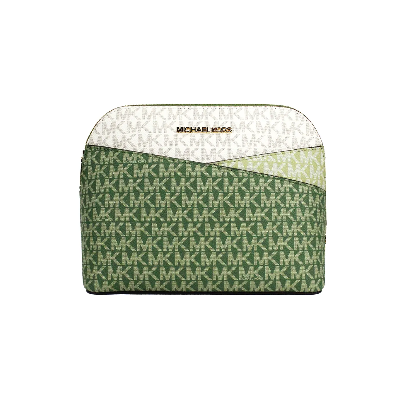 Michael Kors Women's Jet Set Fern Green Medium Signature PVC X Dome Crossbody Bag