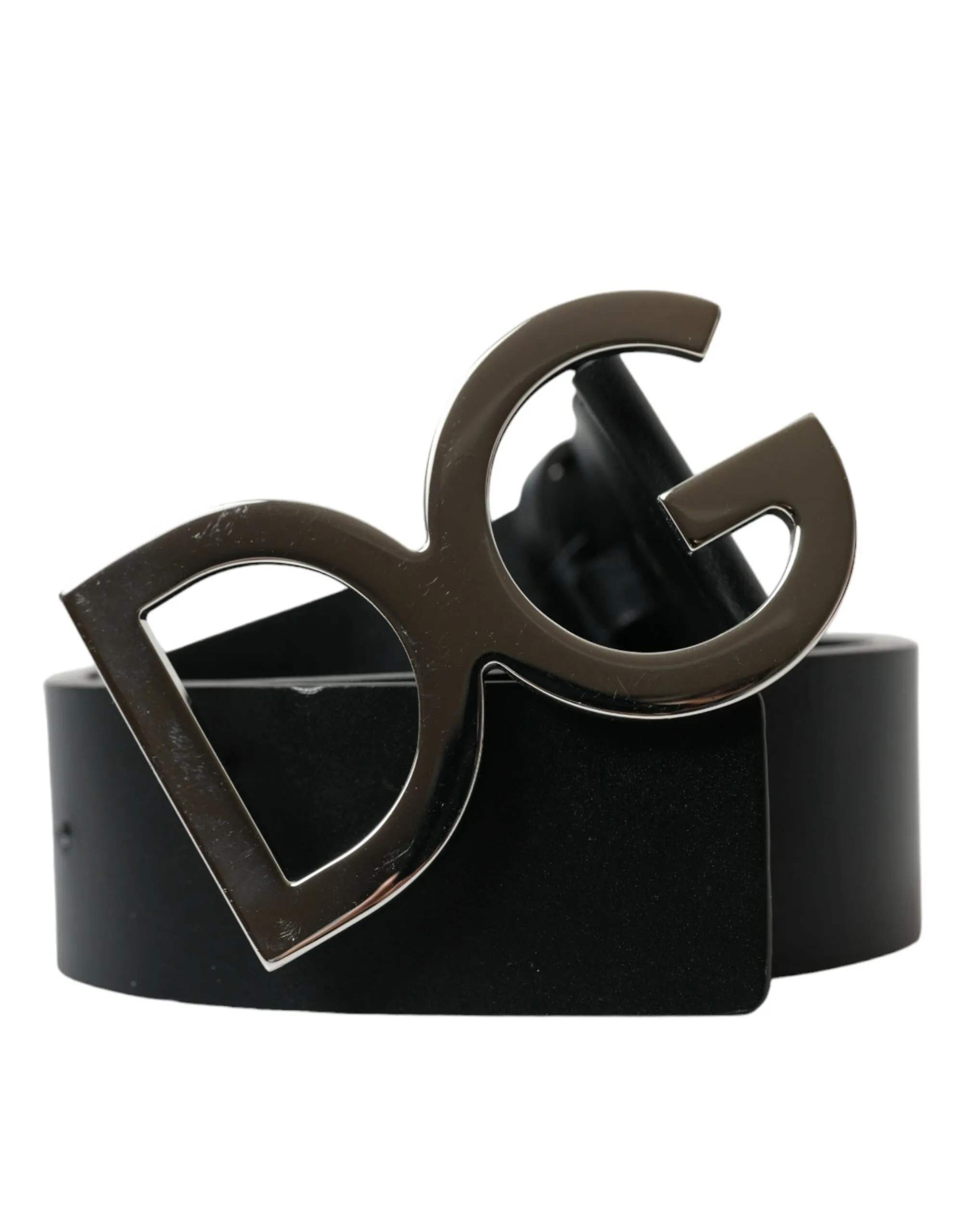 Dolce & Gabbana Men's Elegant Black Leather Belt with Metal Buckle