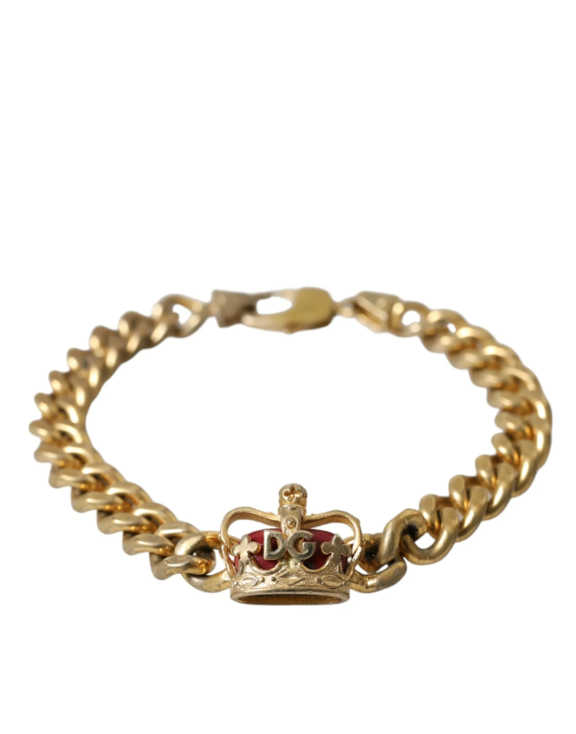 Dolce & Gabbana Women's Opulent Gold-Tone Chain Bracelet with Red Accents