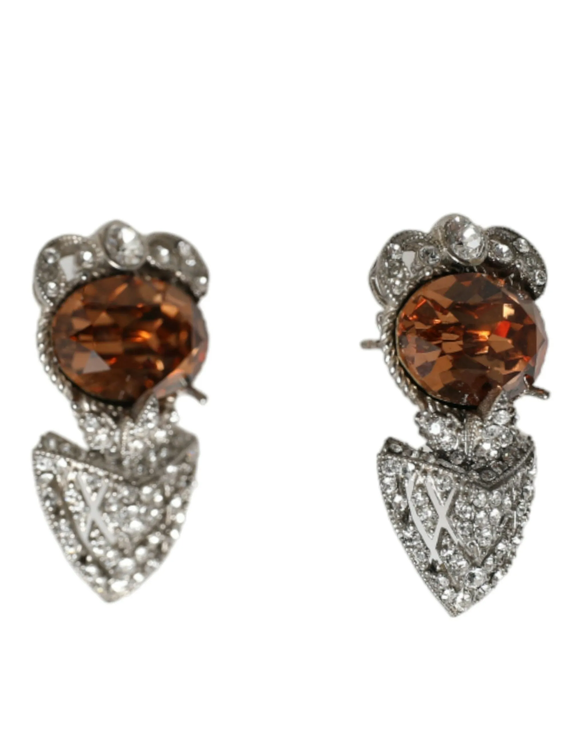 Dolce & Gabbana Women's Elegant Sterling Silver Crystal Earrings