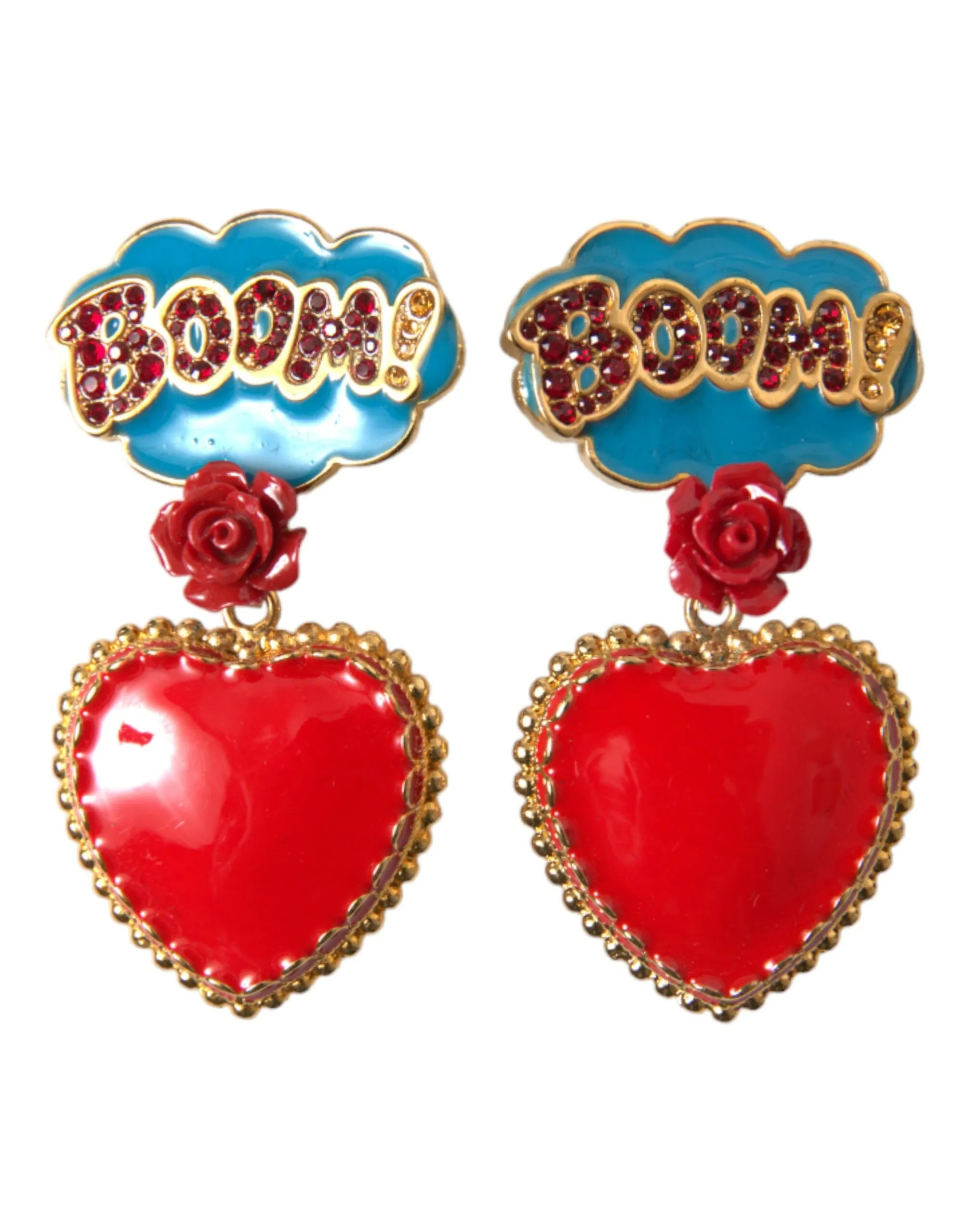 Dolce & Gabbana Women's Multicolor Crystal Embellished Clip-on Earrings