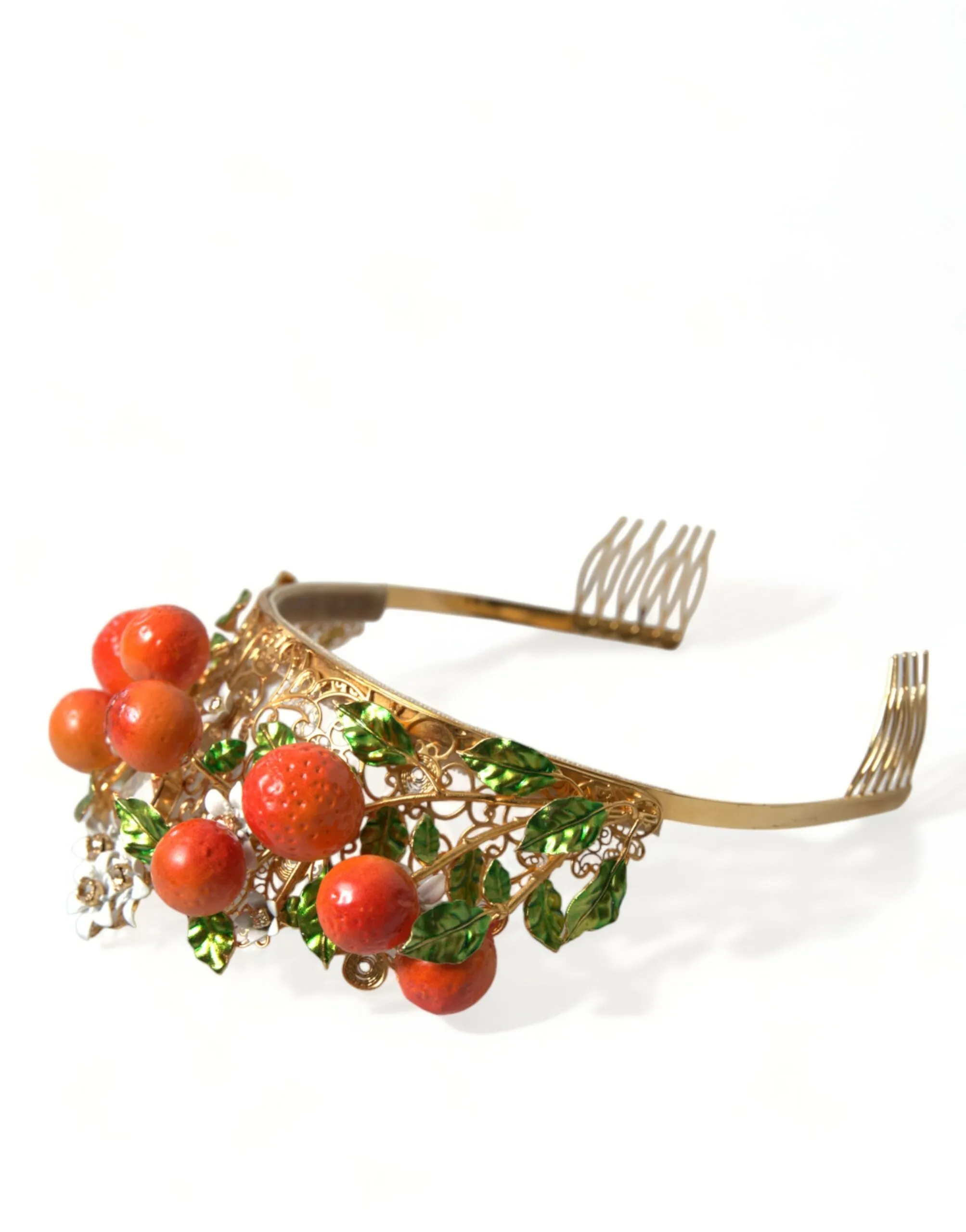Dolce & Gabbana Women's Multicolor Crystal Sicilian Orange Crown