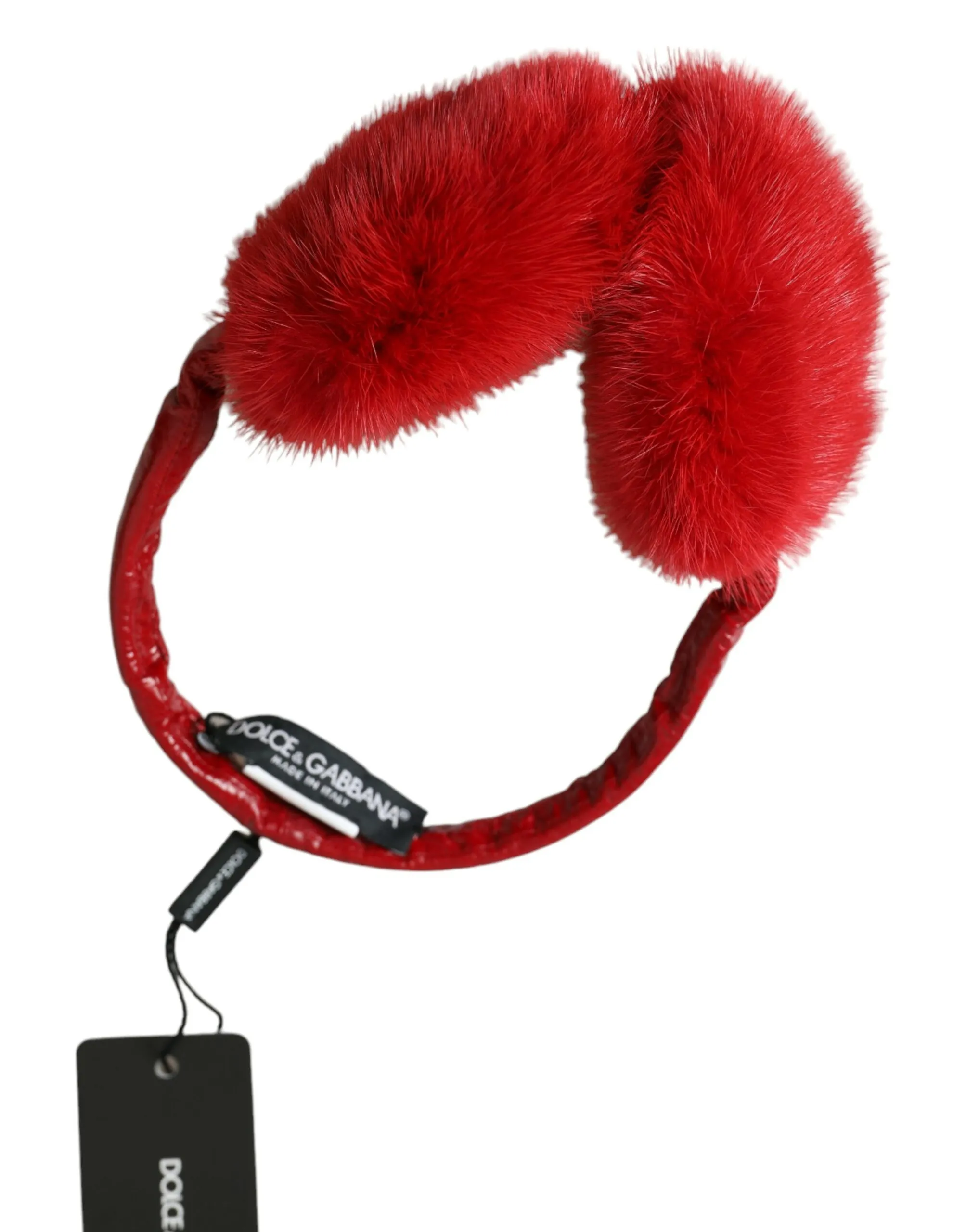 Dolce & Gabbana Women's Red Mink Fur Elegance Ear Muffs