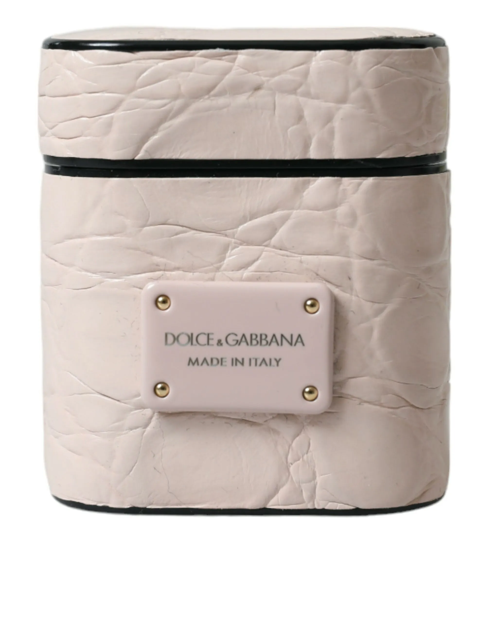 Dolce & Gabbana Women's Elegant Light Pink Leather Airpod Case