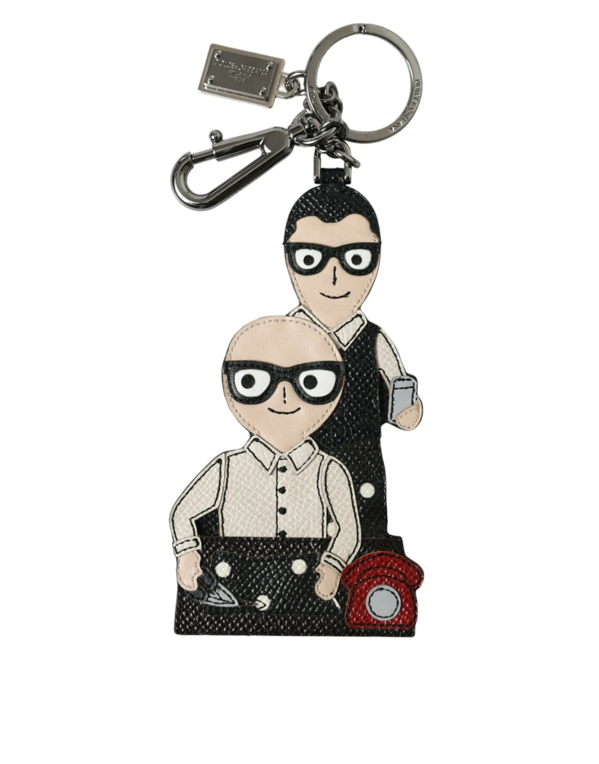 Dolce & Gabbana Men's Elegant Multicolor Leather Keychain