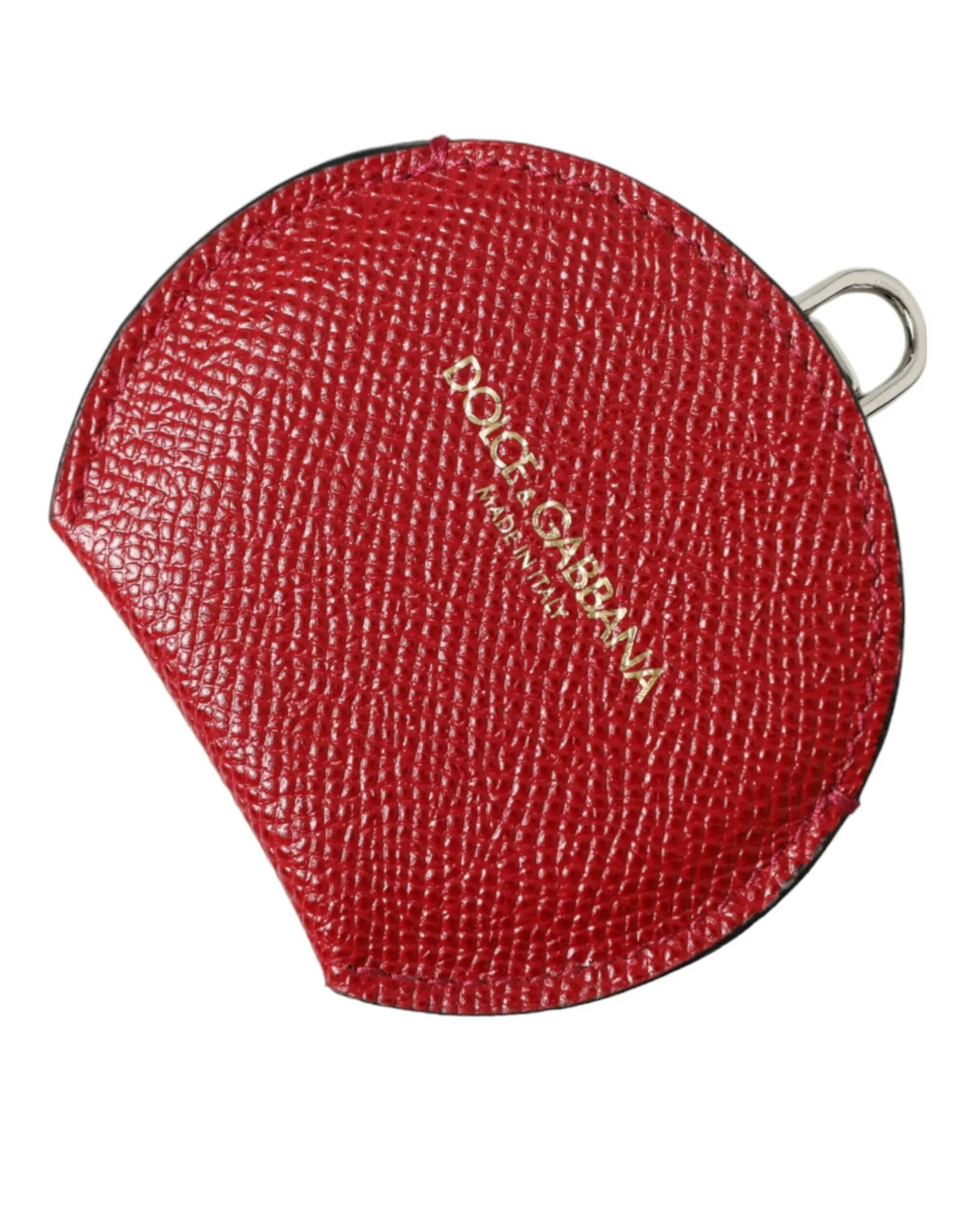 Dolce & Gabbana Women's Elegant Red Leather Mirror Holder