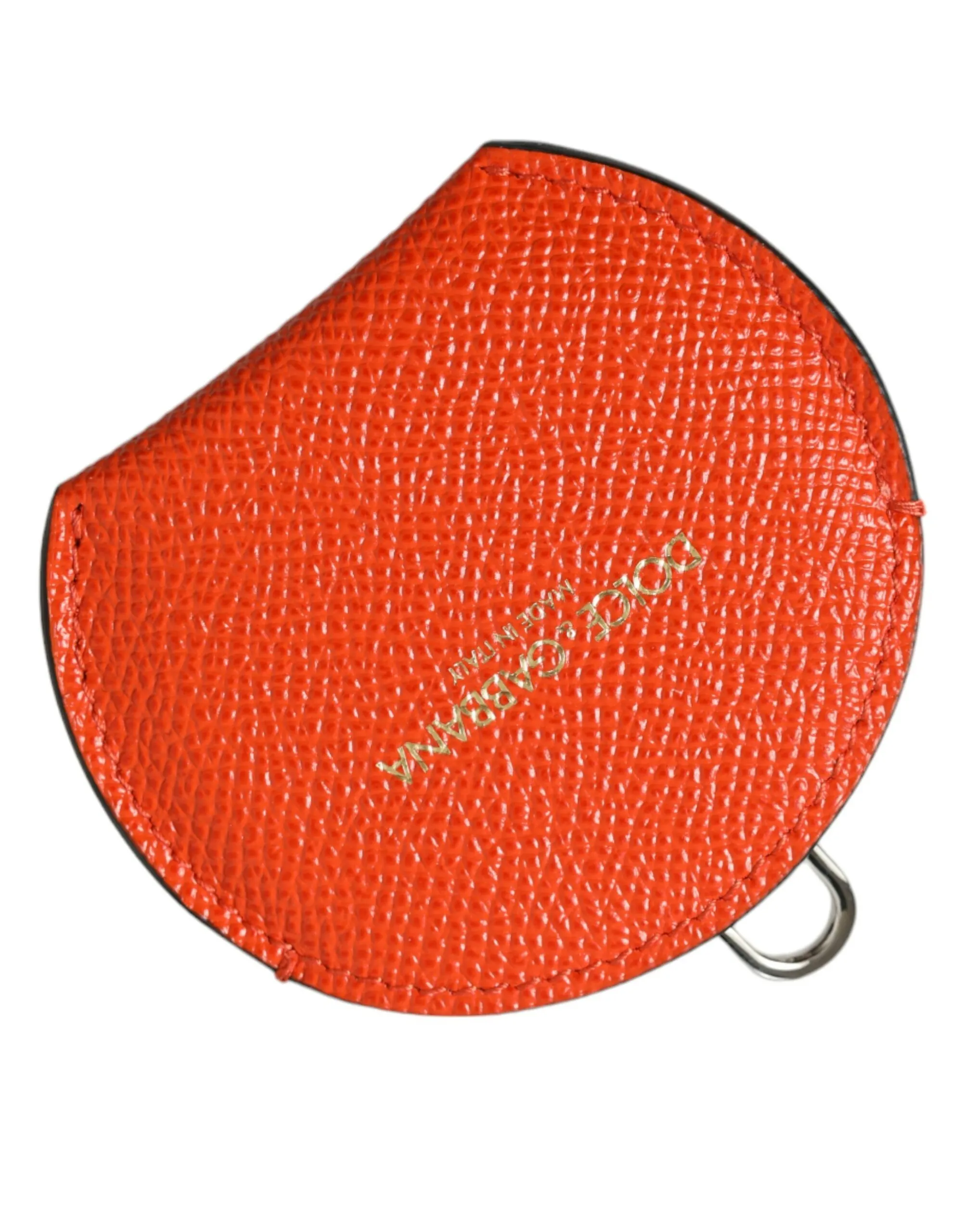 Dolce & Gabbana Women's Elegant Orange Leather Mirror Holder