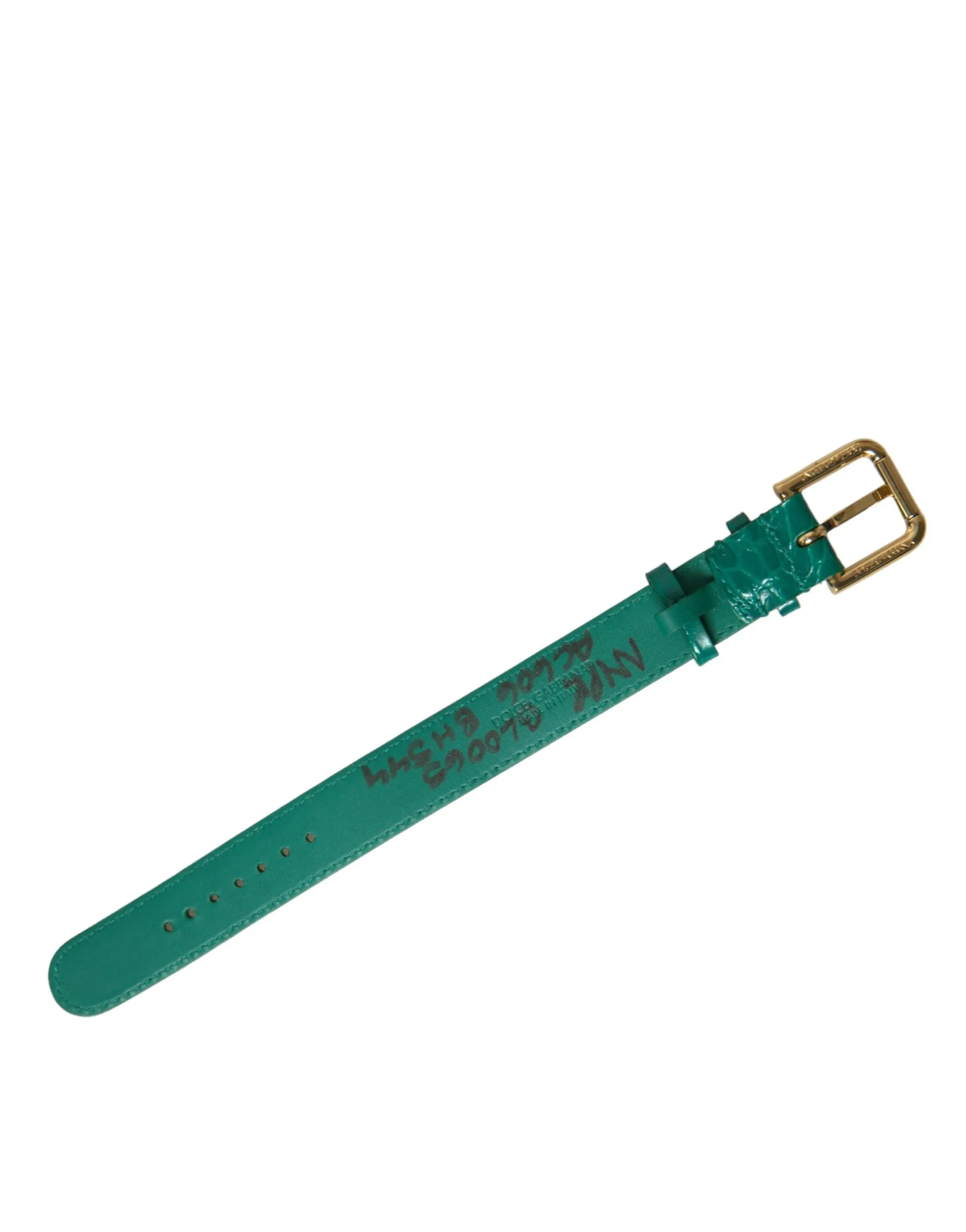 Dolce & Gabbana Women's Elegant Green Leather Neck Band