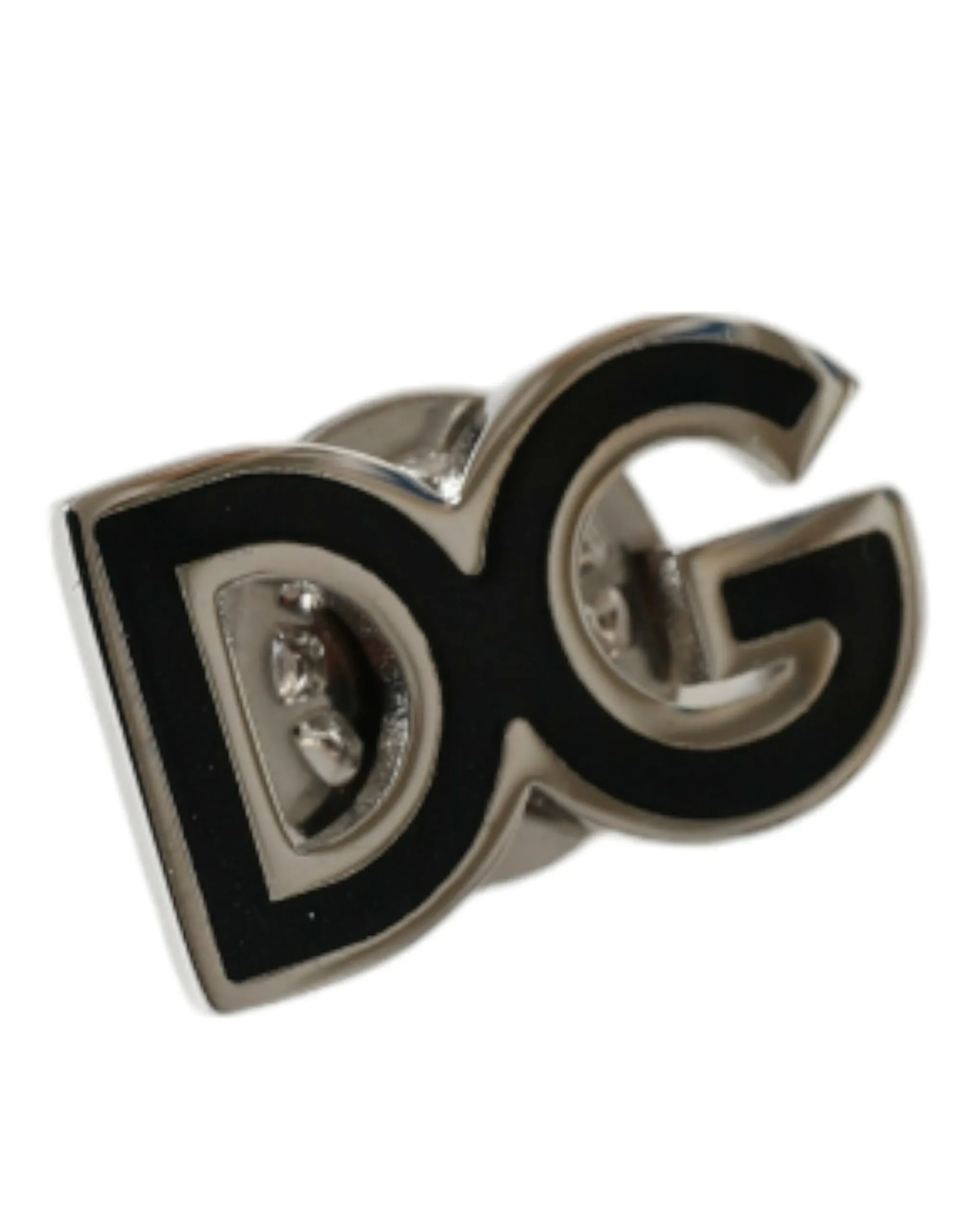 Dolce & Gabbana Men's Elegant Silver Tone Logo Pin Brooch
