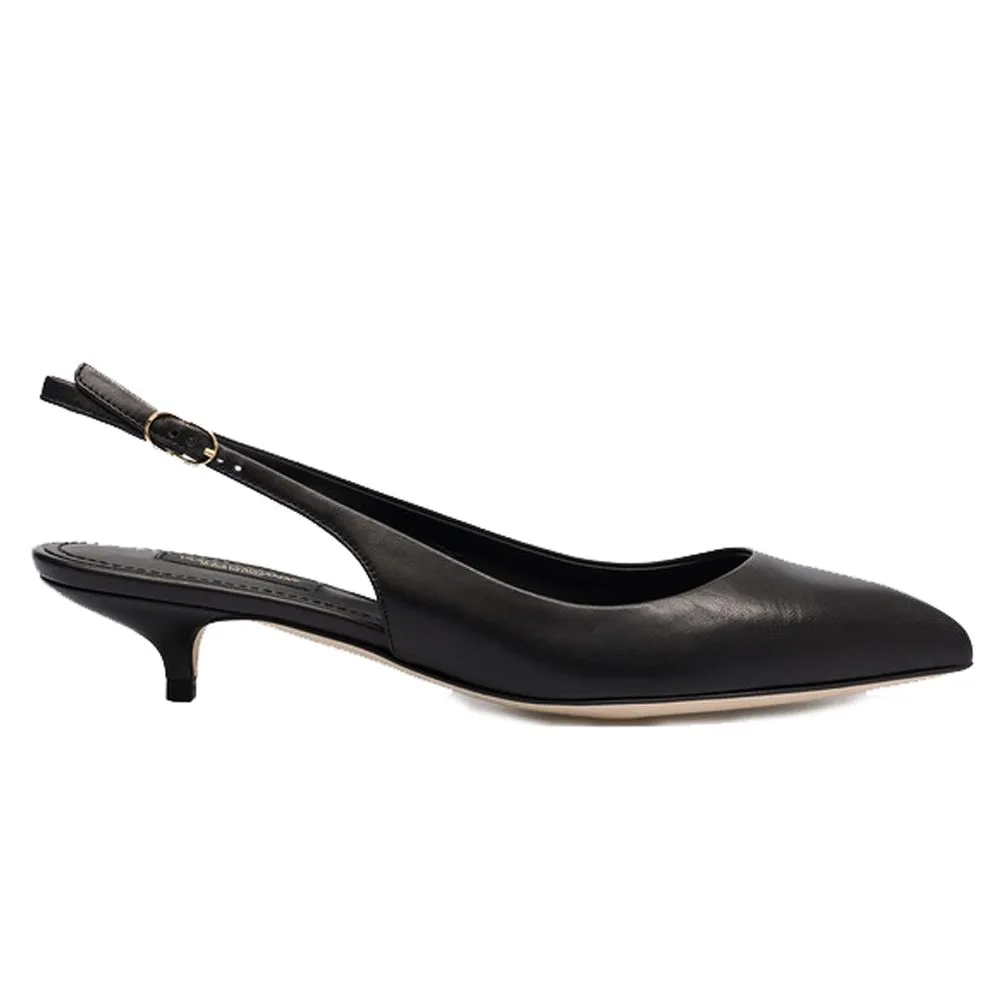 Dolce & Gabbana Women's Elegant Black Leather Sling Pumps