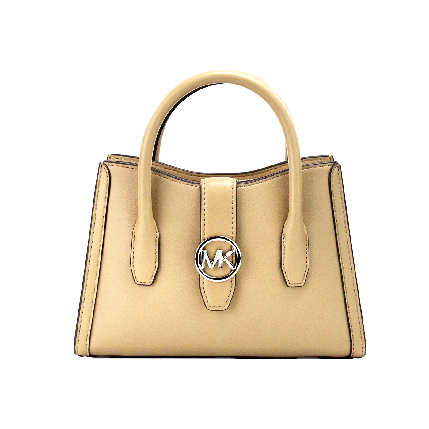 Michael Kors Women's Gabby Small Camel Faux Leather Top Zip Satchel Crossbody Bag