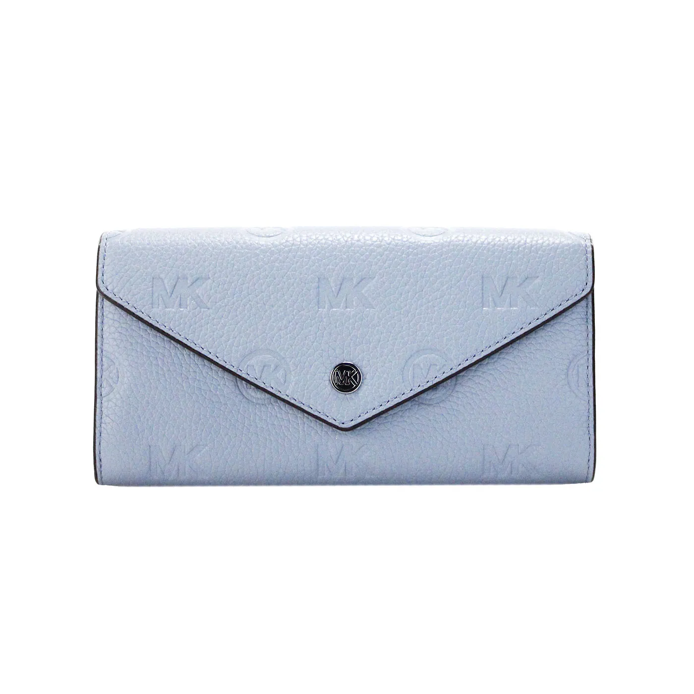 Michael Kors Women's Jet Set Large Pale Blue Embossed Envelope Continental Clutch Wallet