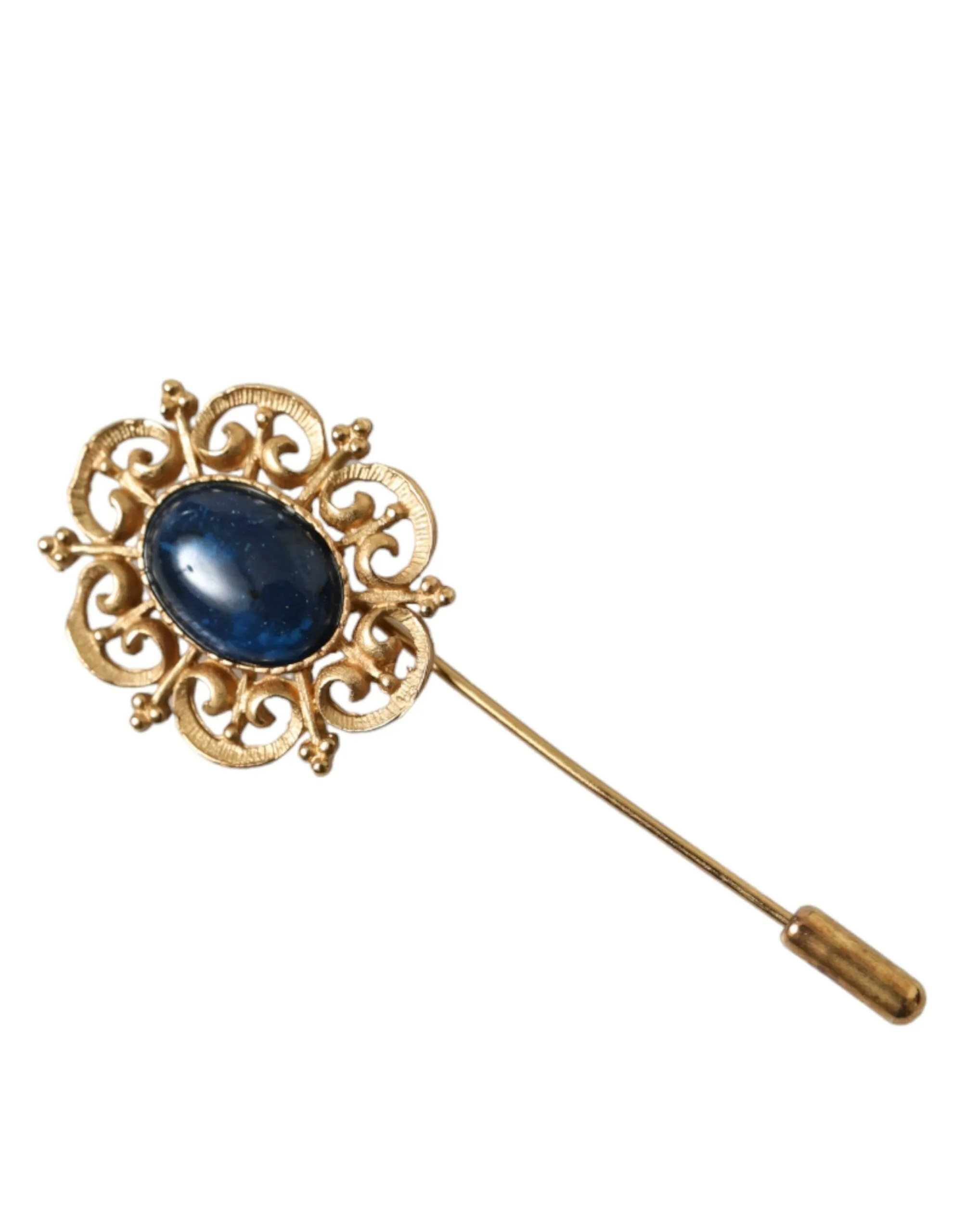 Dolce & Gabbana Men's Elegant Gold Tone Silver Pin Brooch