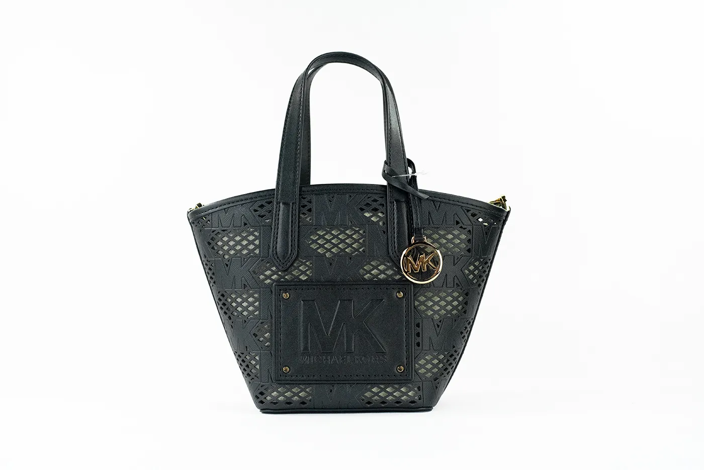 Michael Kors Women's Kimber Small Black Leather 2-in-1 Zip Tote Messenger Bag Purse
