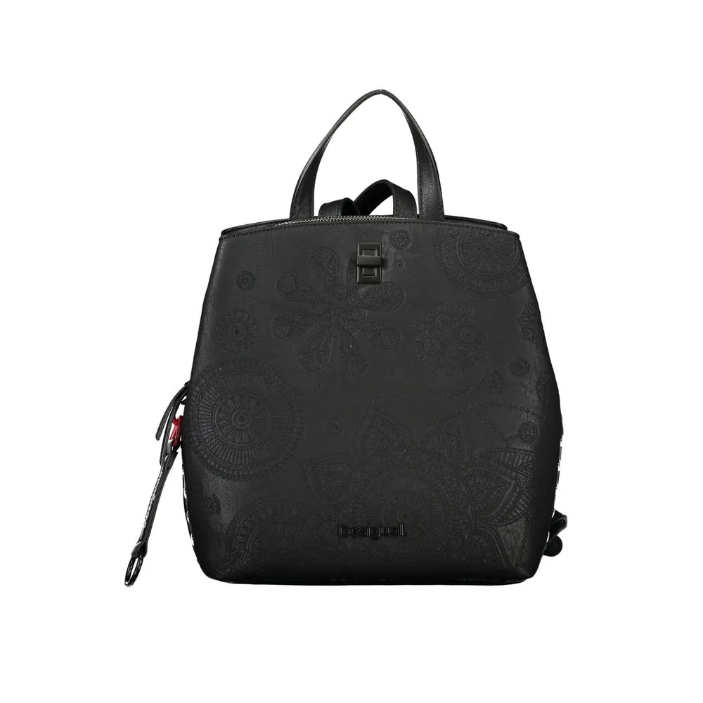 Desigual Women's Chic Black Backpack with Contrasting Details