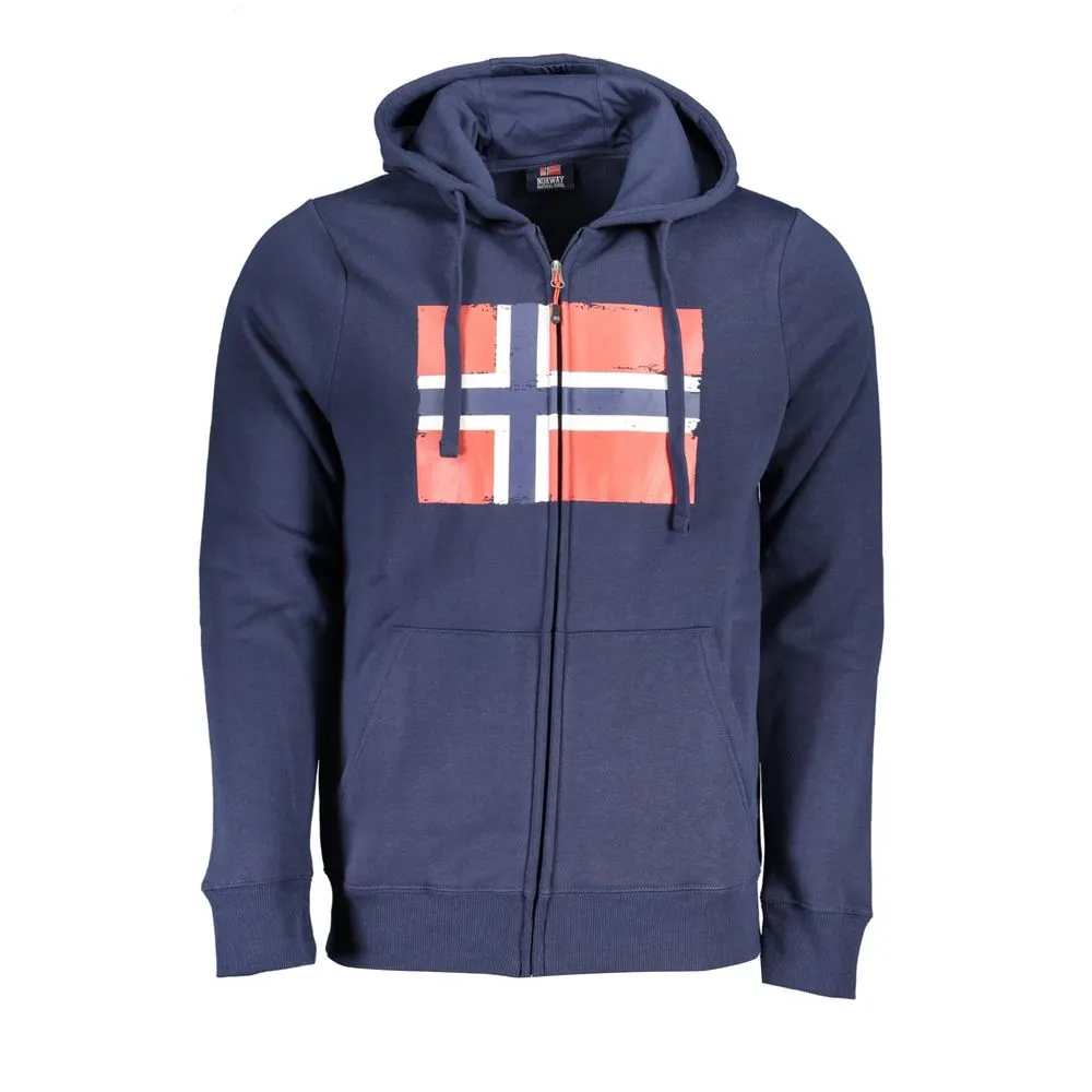 Norway 1963 Men's Elevated Casual Hooded Sweatshirt in Blue