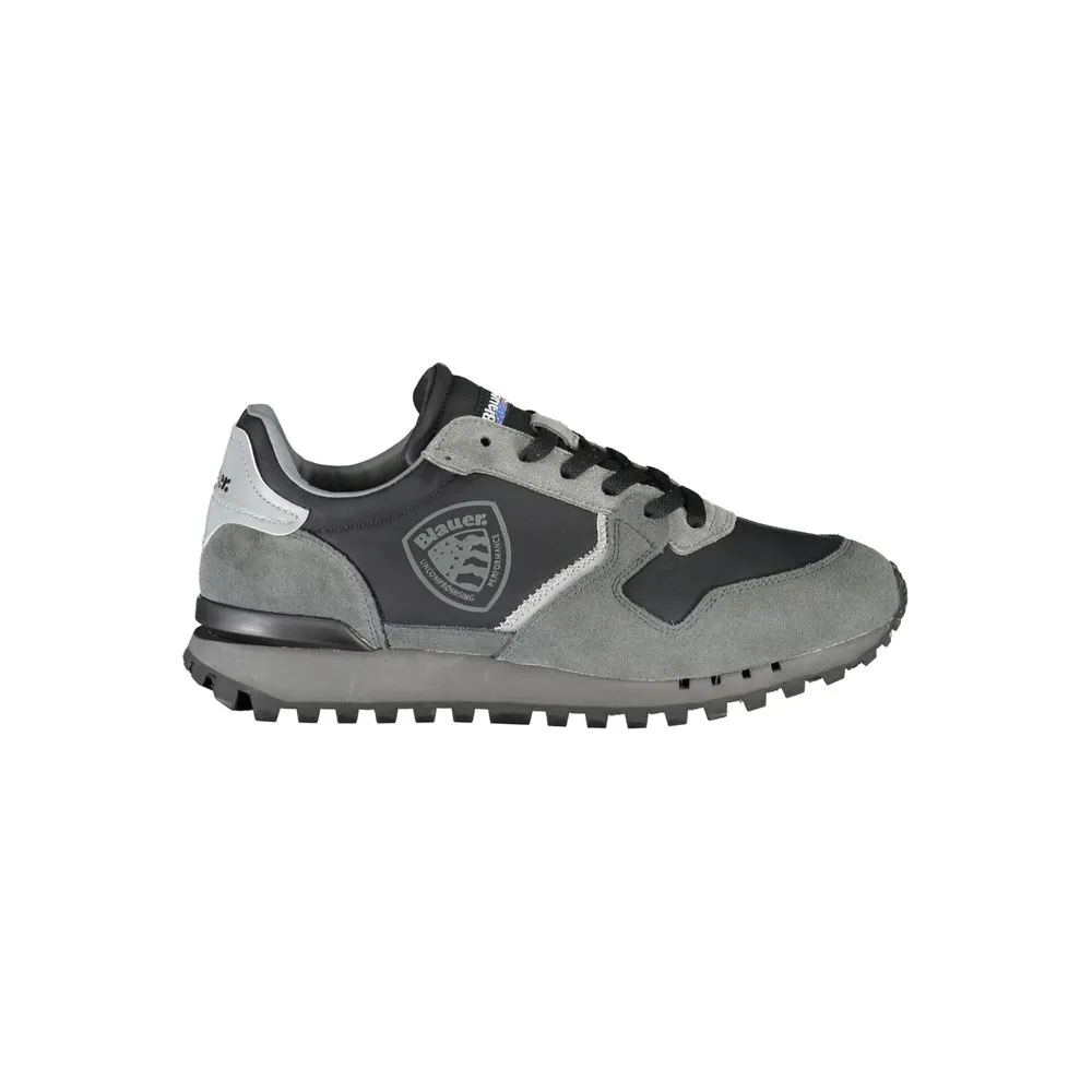 Blauer Men's Sleek Black Sneakers with Contrast Details