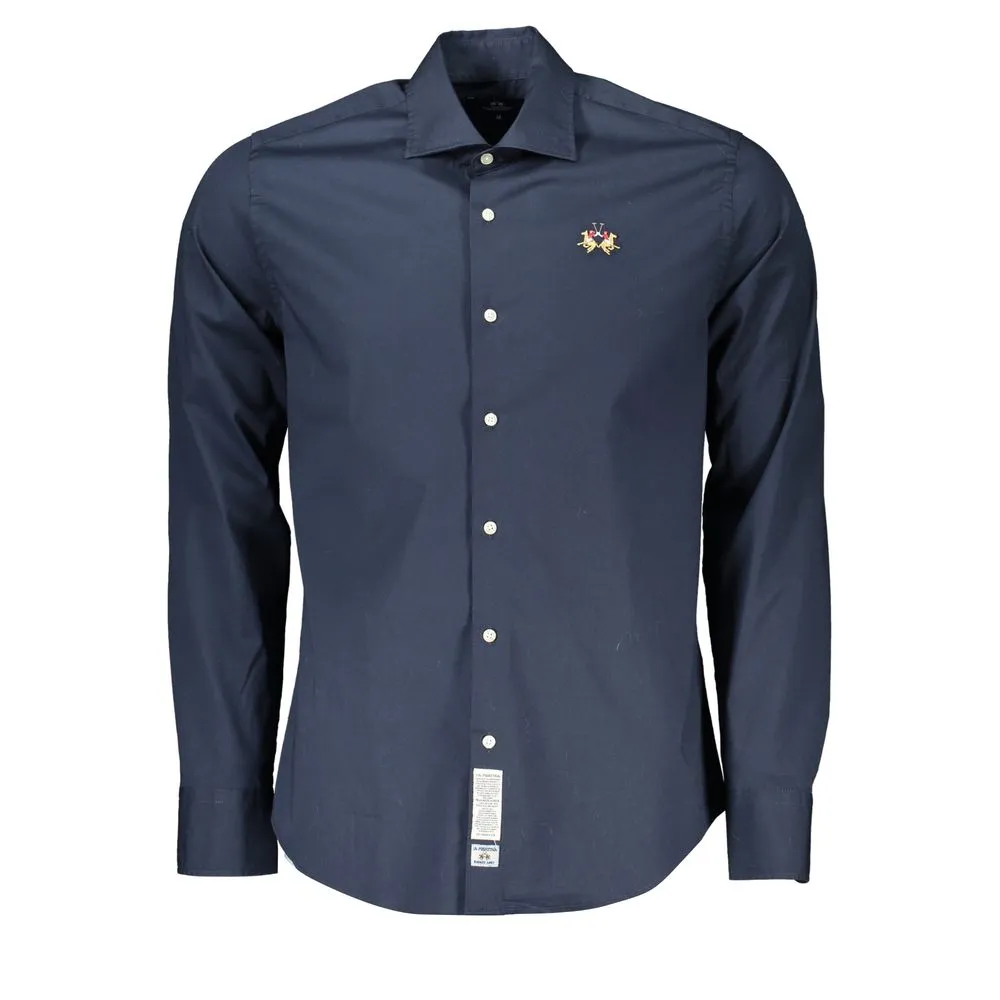 La Martina Men's Chic Slim Fit Long Sleeved Blue Shirt
