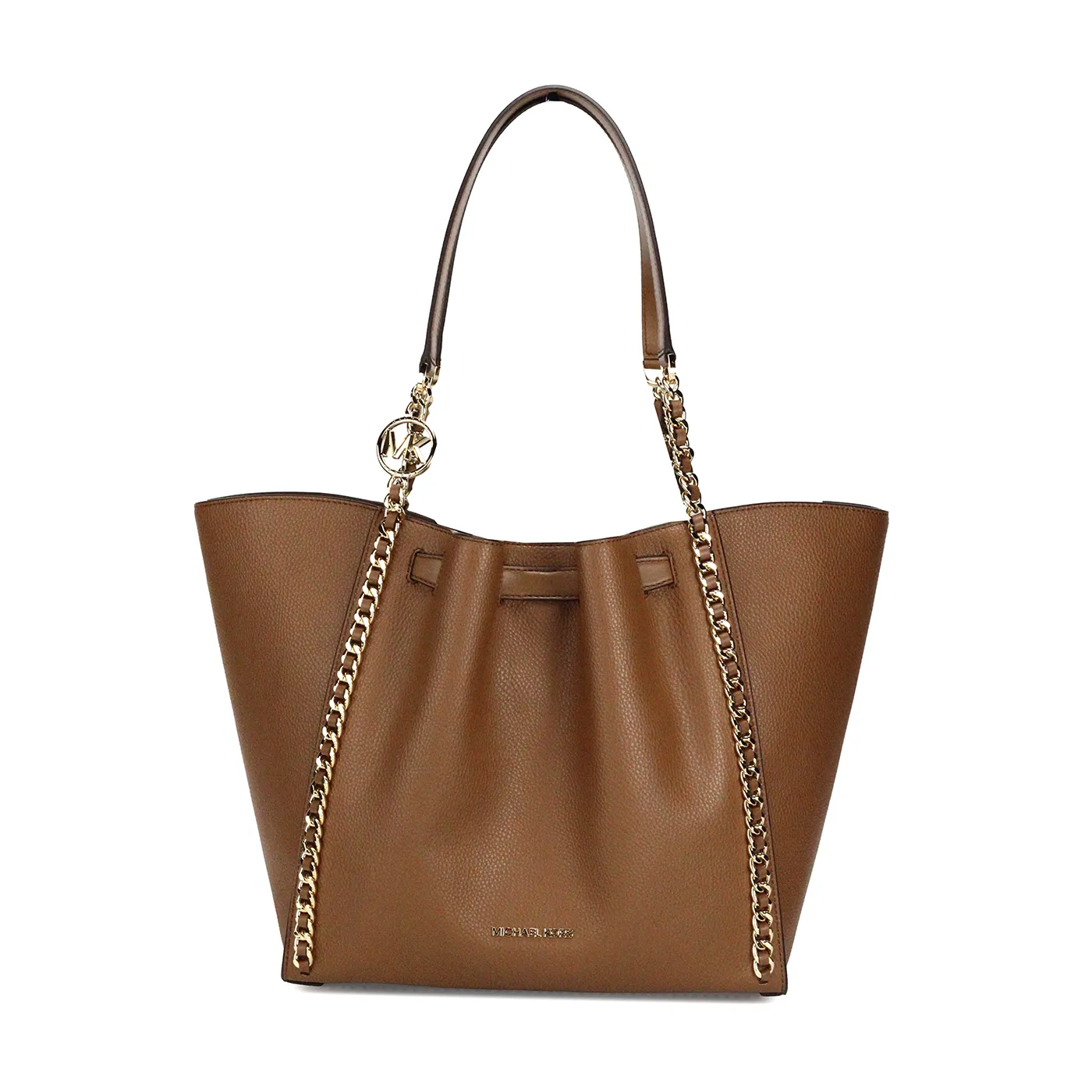 Michael Kors Women's Mina Large Luggage Leather Belted Chain Inlay Tote Bag