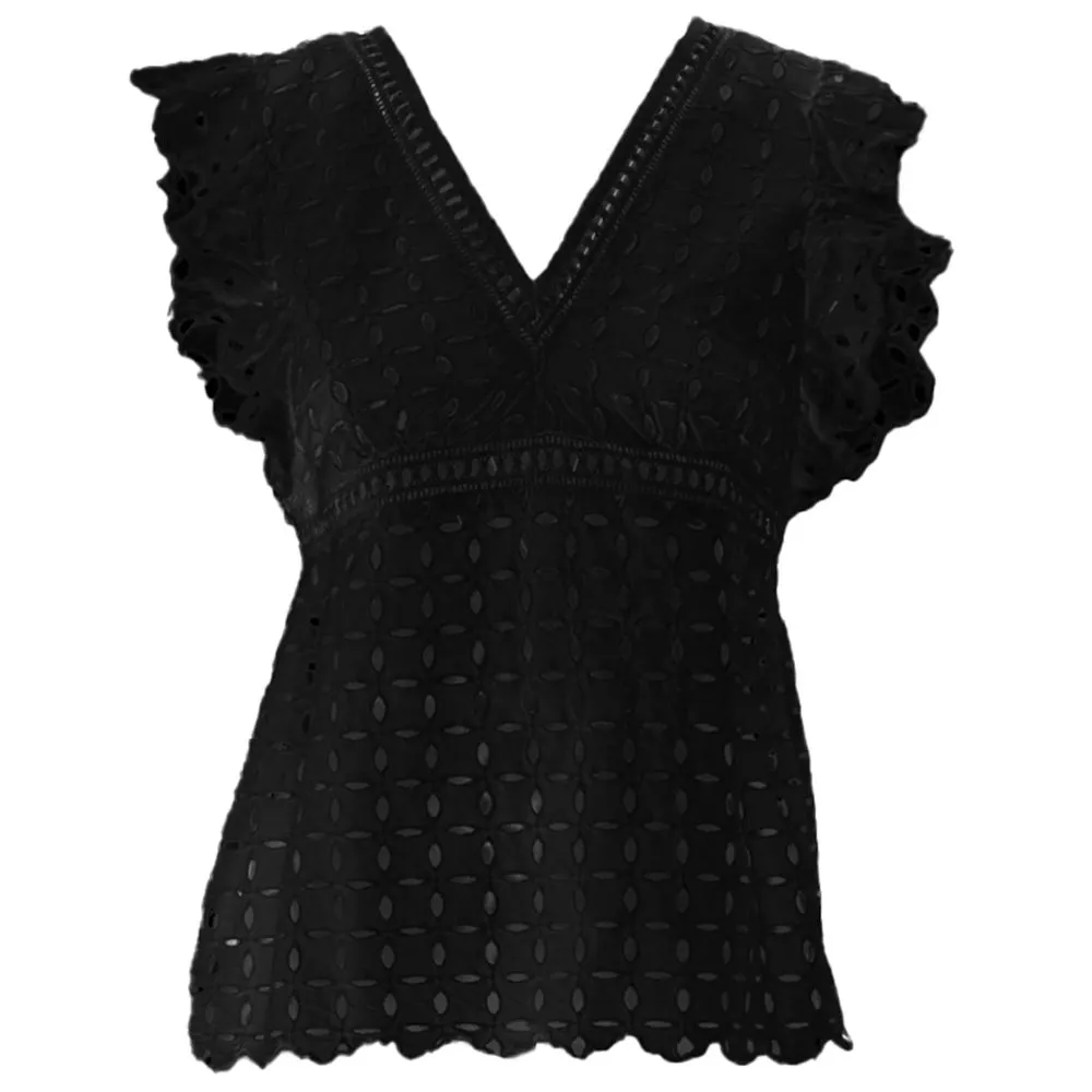 PINKO Women's Black Cotton Tops & T-Shirt