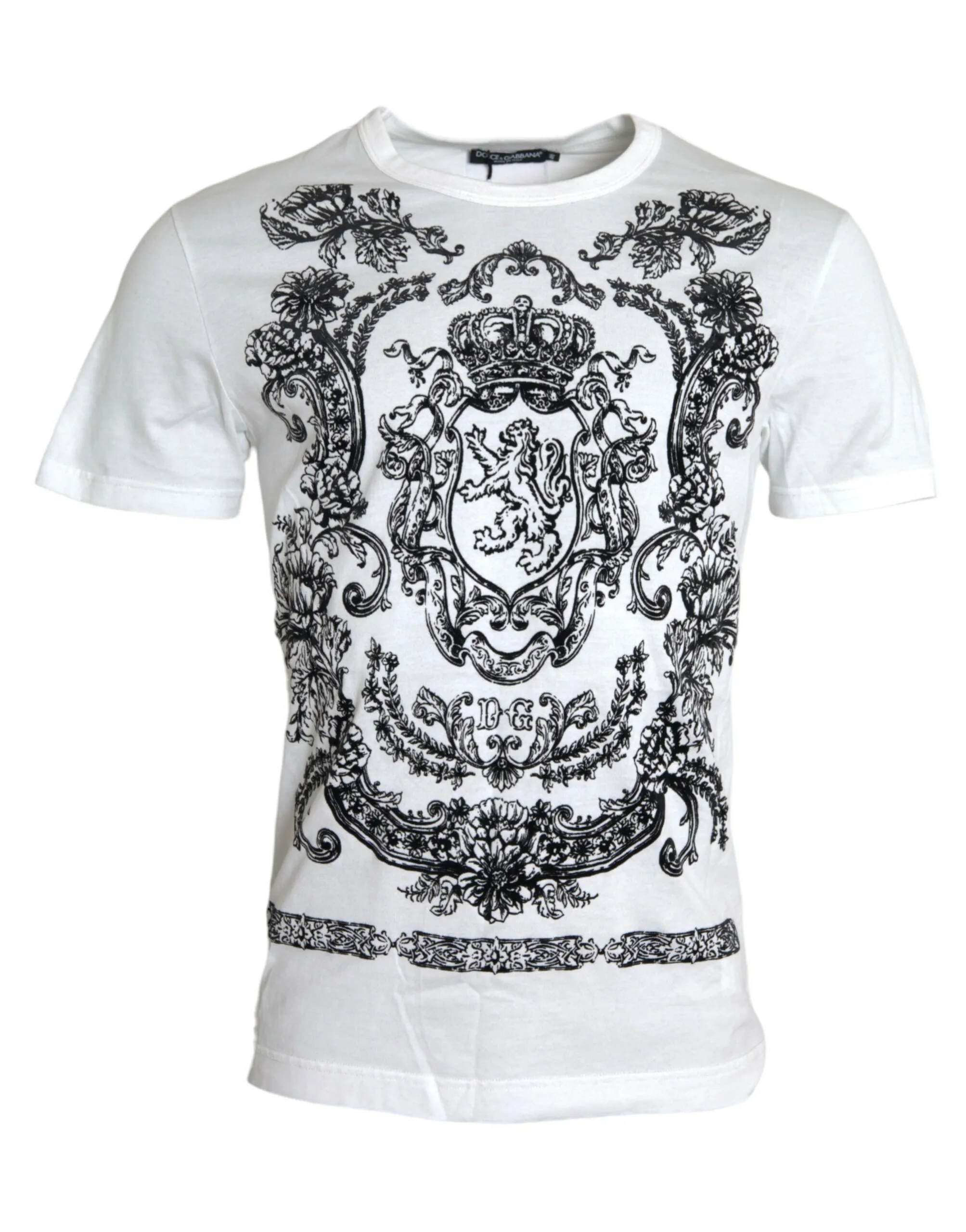 Dolce & Gabbana Men's Elegant White Cotton Crew Neck Tee