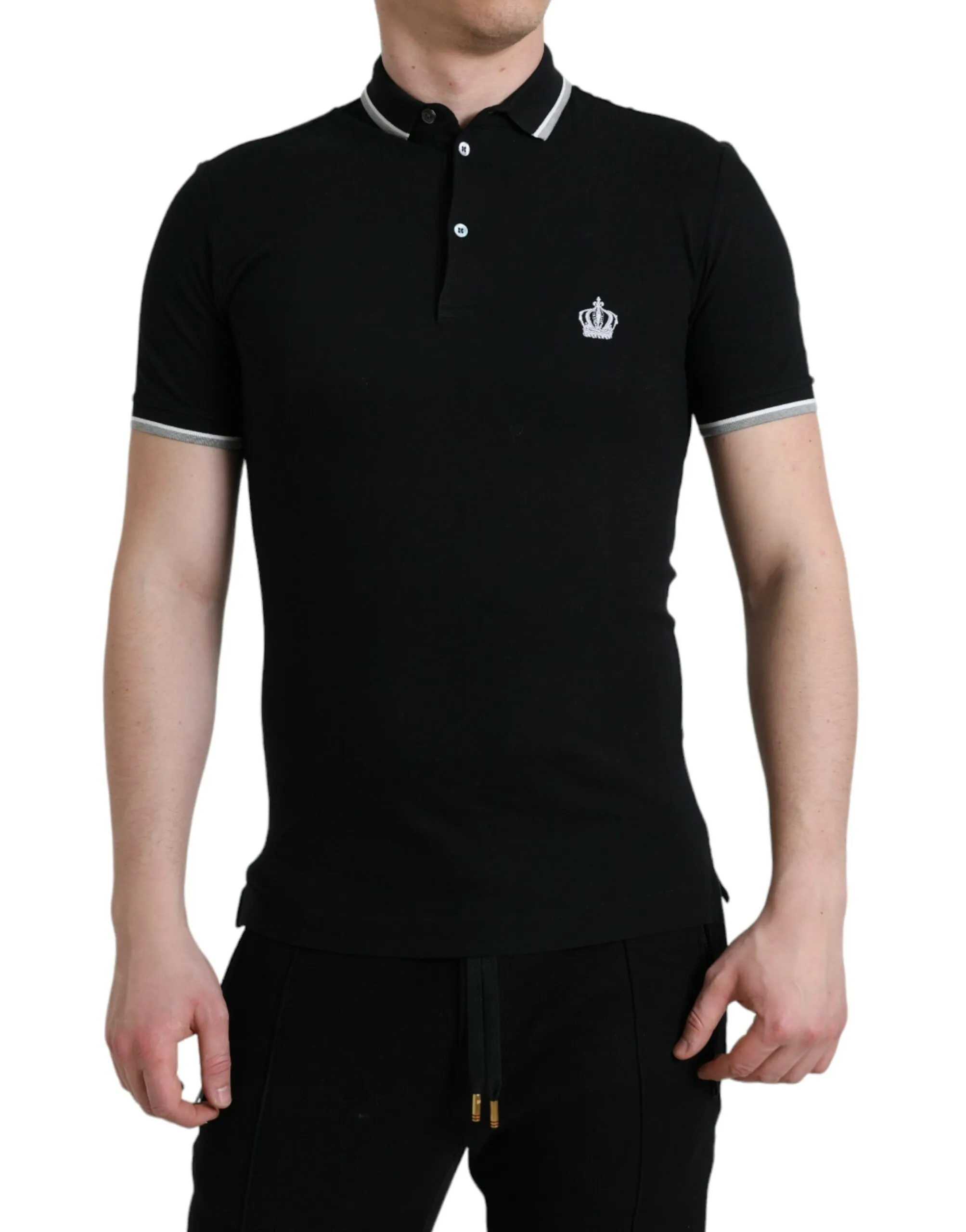 Dolce & Gabbana Men's Regal Crown Embroidered Cotton Polo