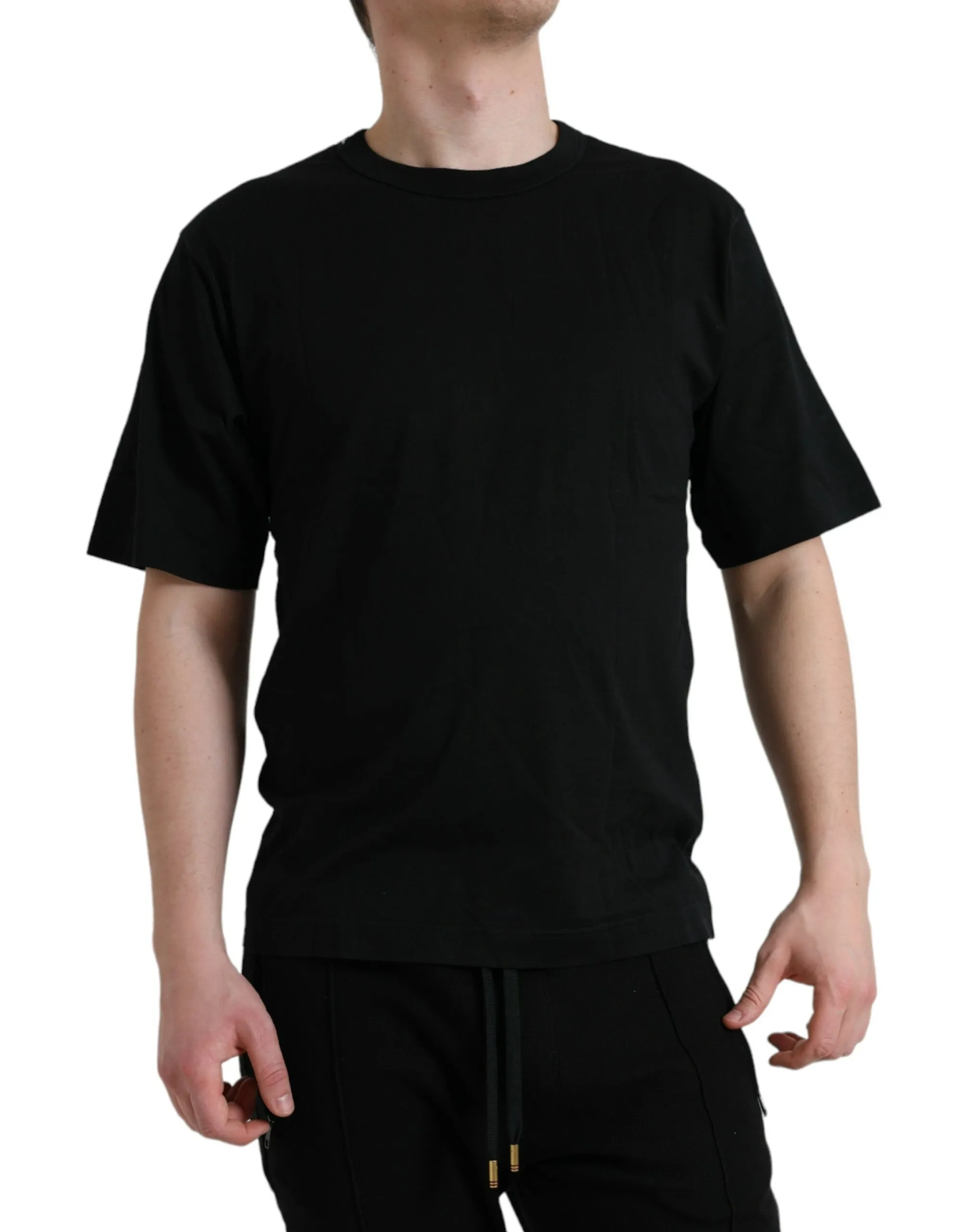 Dolce & Gabbana Men's Elegant Embossed Logo Cotton Tee