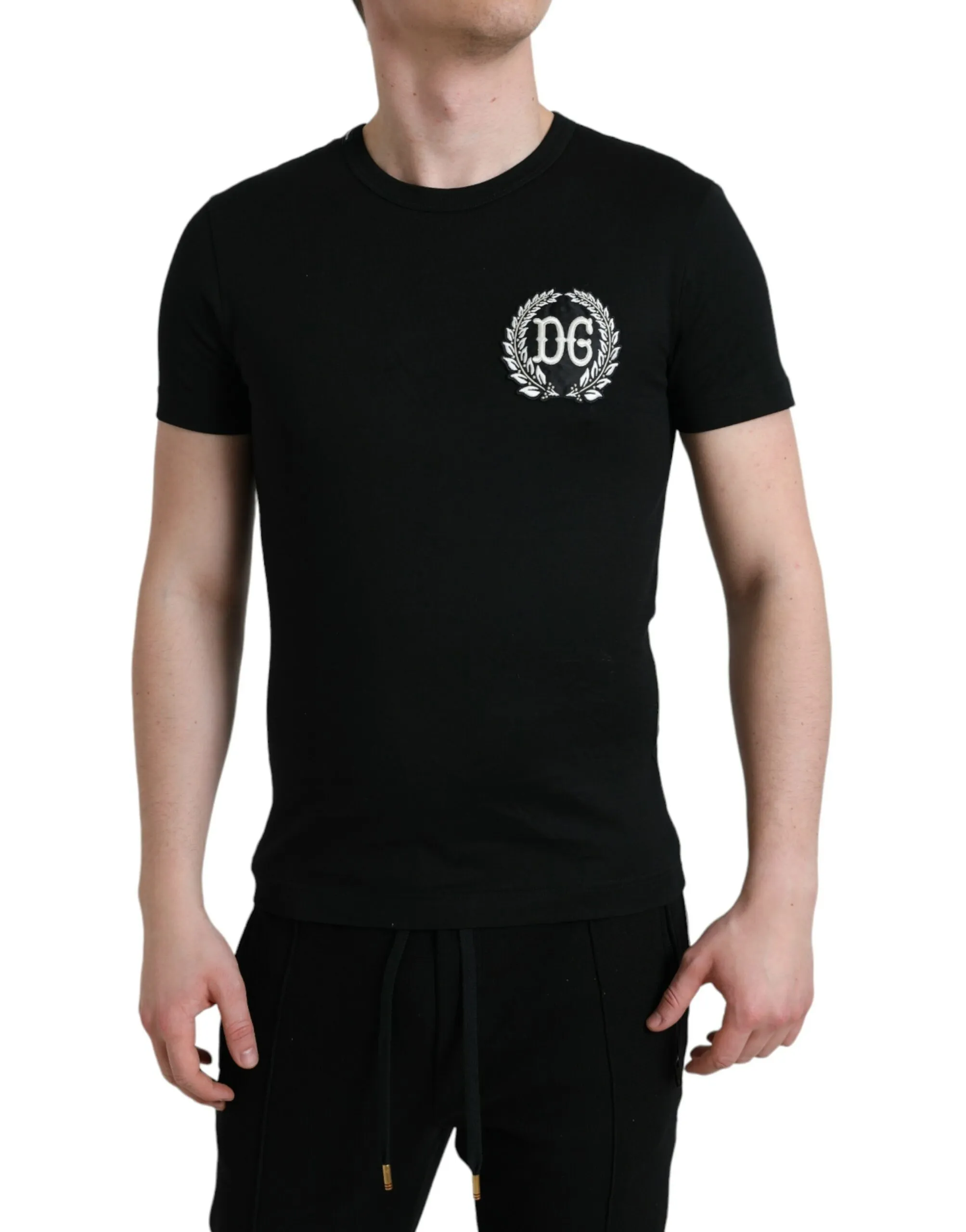 Dolce & Gabbana Men's Elegant Embroidered Logo Cotton Tee