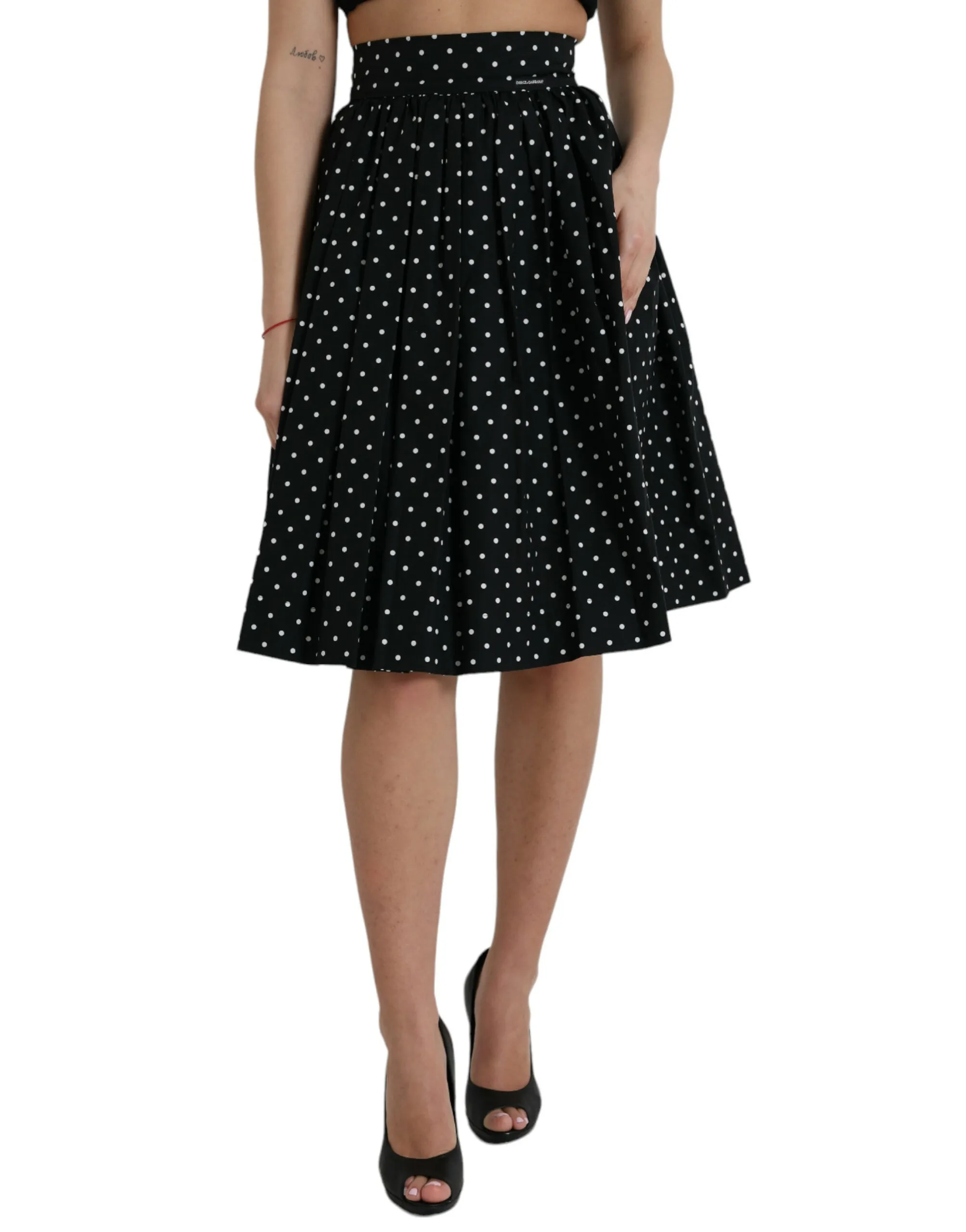 Dolce & Gabbana Women's Polka Dot Knee-Length Couture Skirt