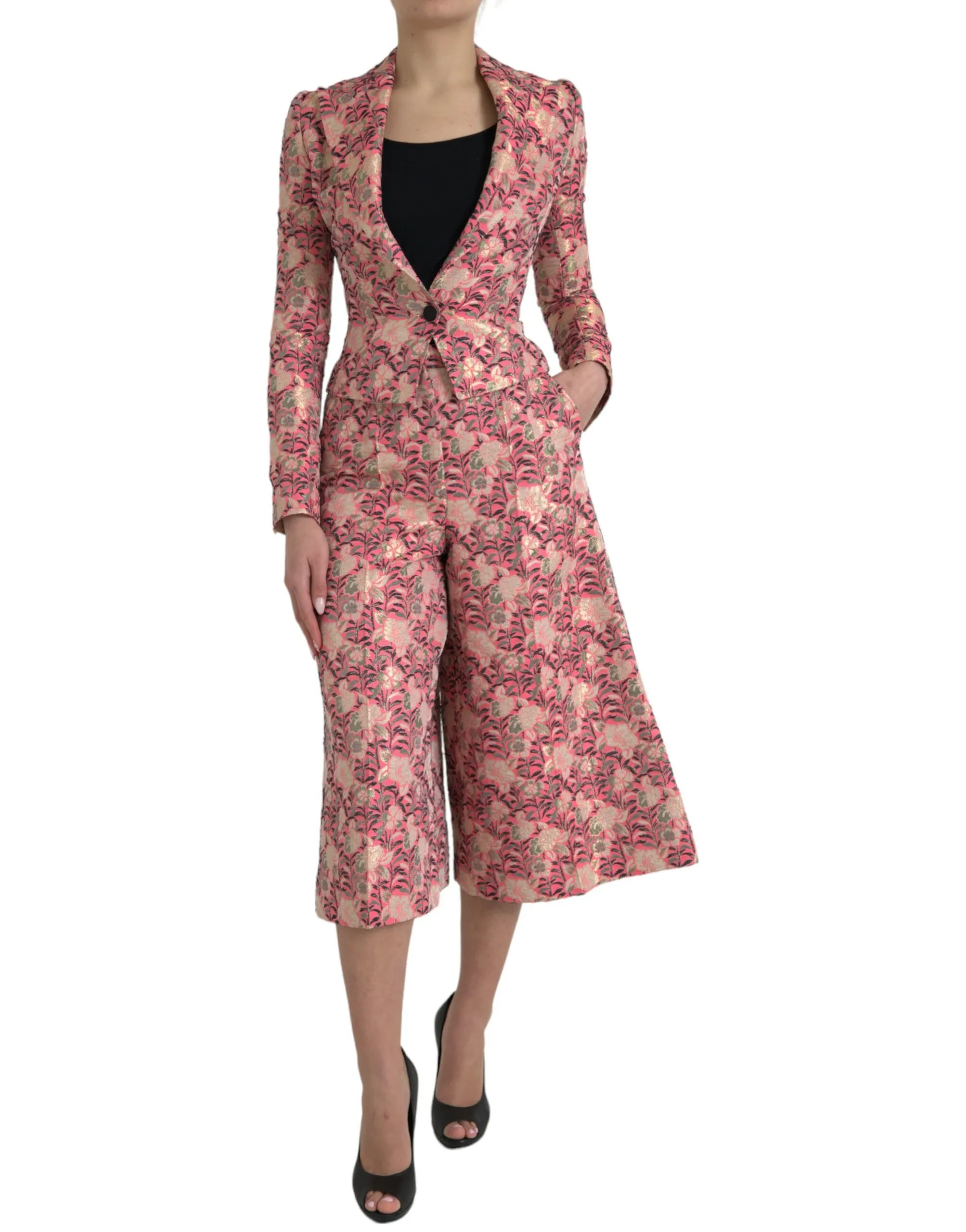 Dolce & Gabbana Women's Elegant Pink Slim Fit Two-Piece Suit