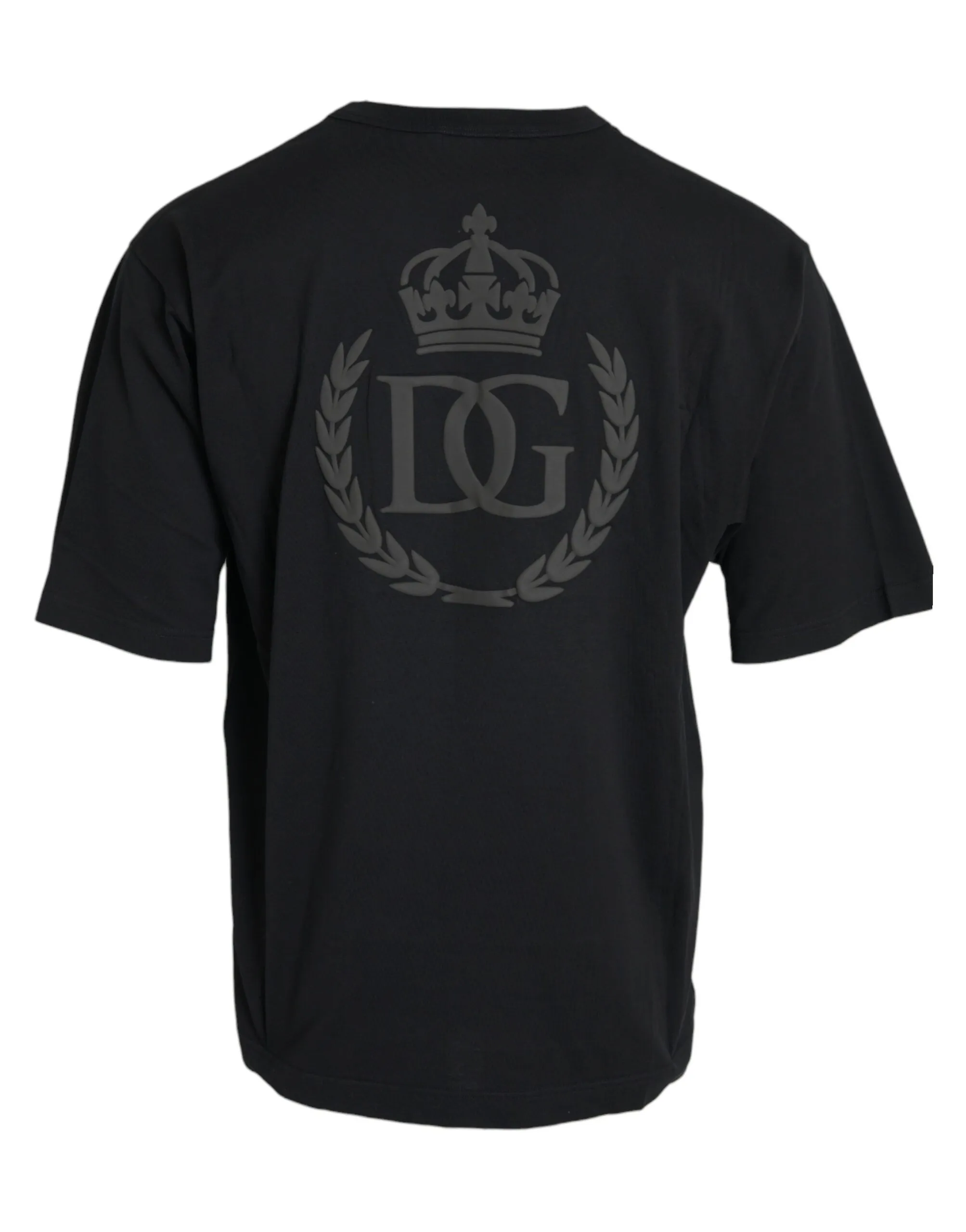 Dolce & Gabbana Men's Black Logo Embossed Crew Neck Short Sleeves T-shirt