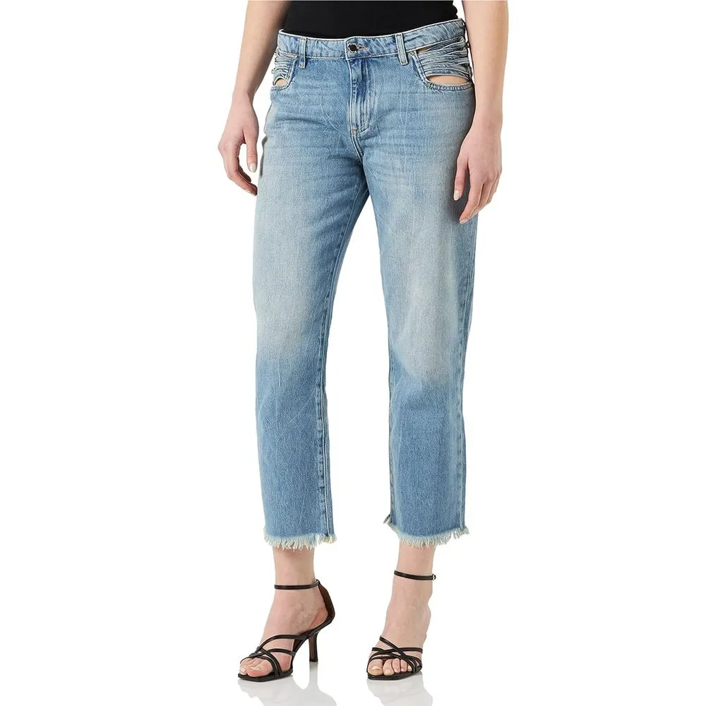 PINKO Women's Blue Cotton Jeans & Pant