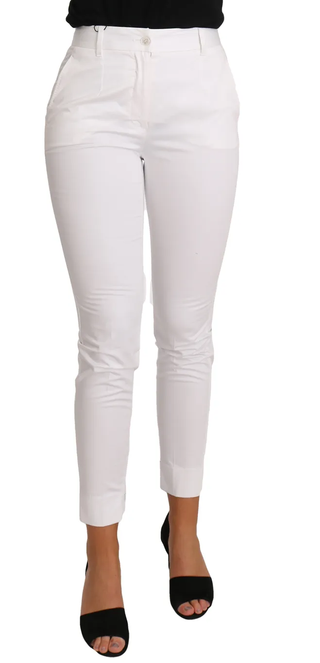 Dolce & Gabbana Women's Chic White Slim Dress Pants