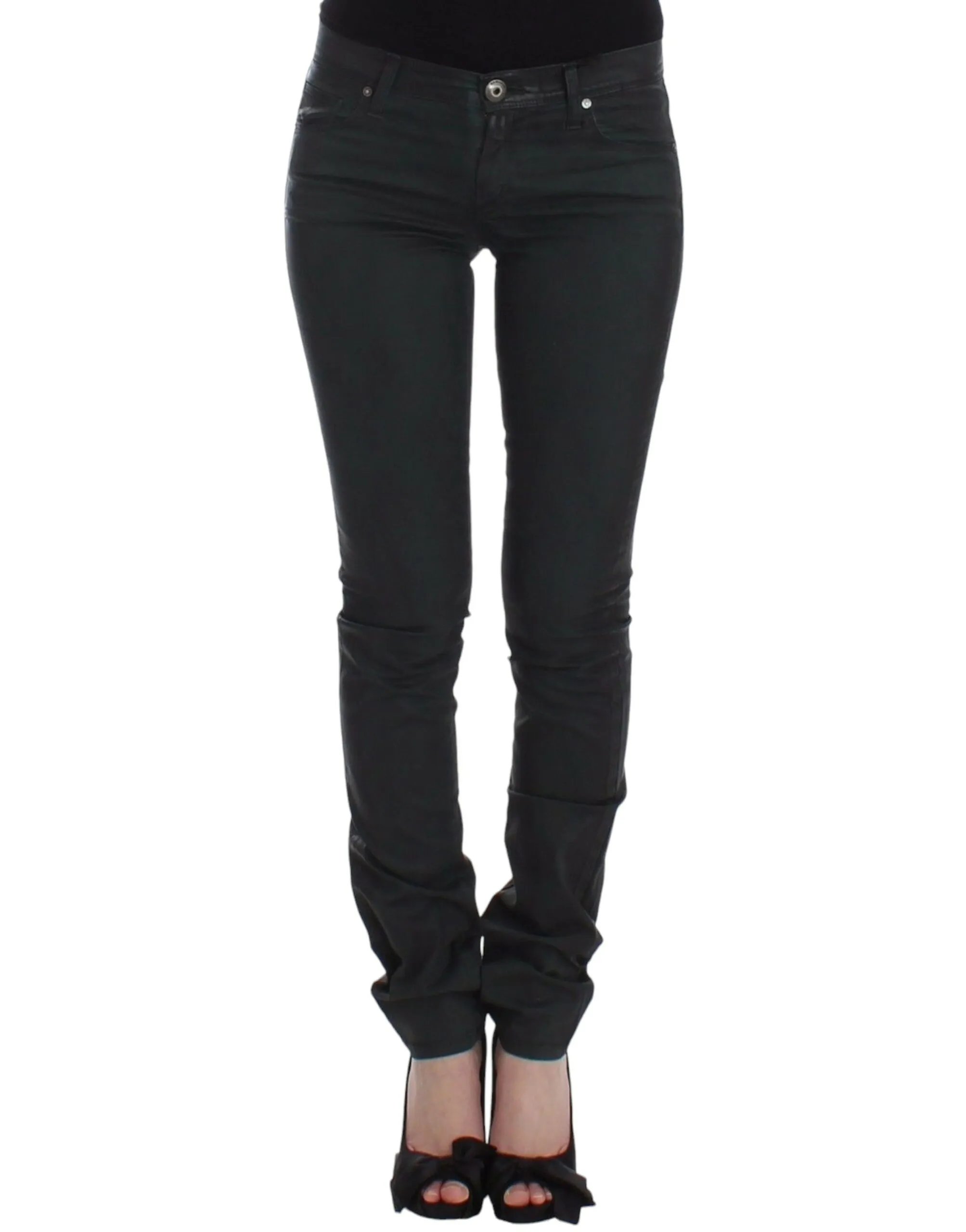 Ermanno Scervino Women's Elegant Dark Green Slim Fit Jeans