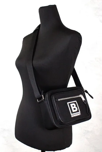 Burberry Women's Paddy Small Black Nylon Logo Camera Belt Fanny Pack Bag