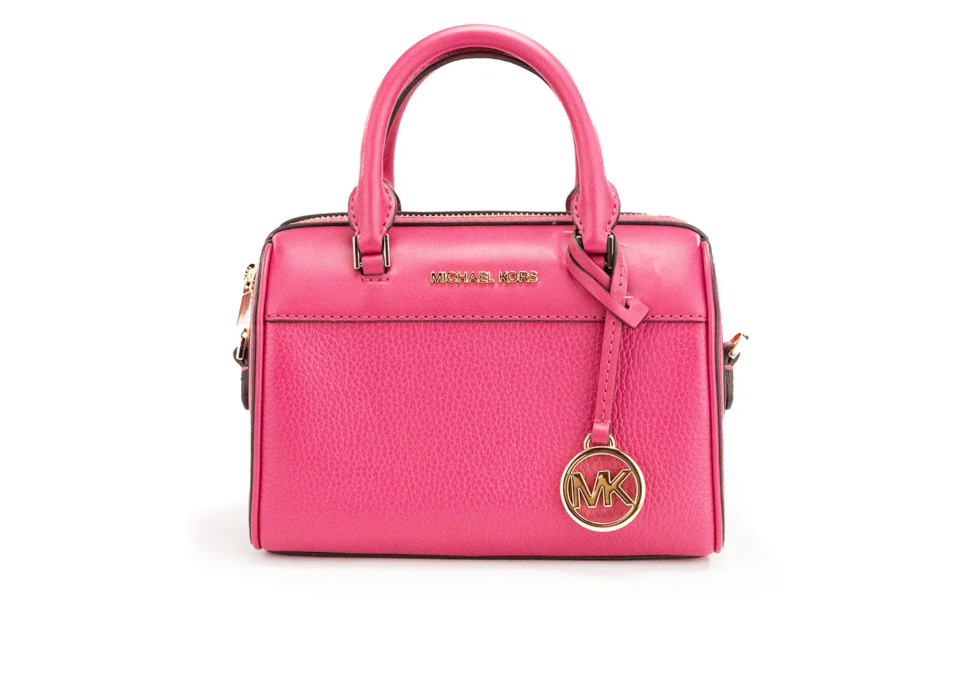 Michael Kors Women's Travel XS Carmine Pink Leather Duffle Crossbody Handbag Purse