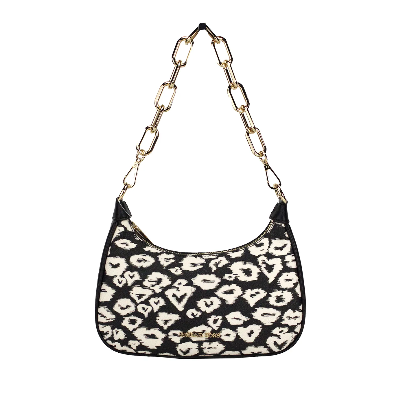 Michael Kors Women's Cora Medium Heart Print PVC Zip Pouchette Crossbody Bag