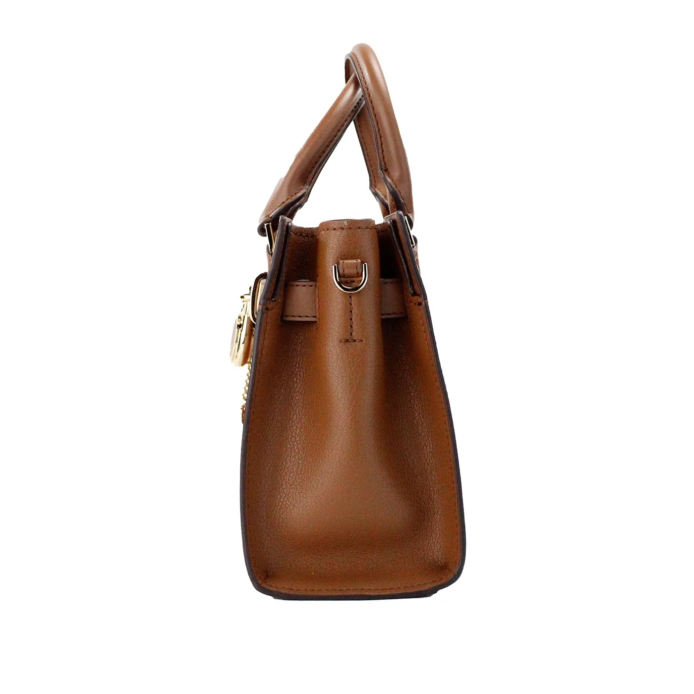 Michael Kors Women's Hamilton Small Luggage Grained Leather Satchel Crossbody Bag