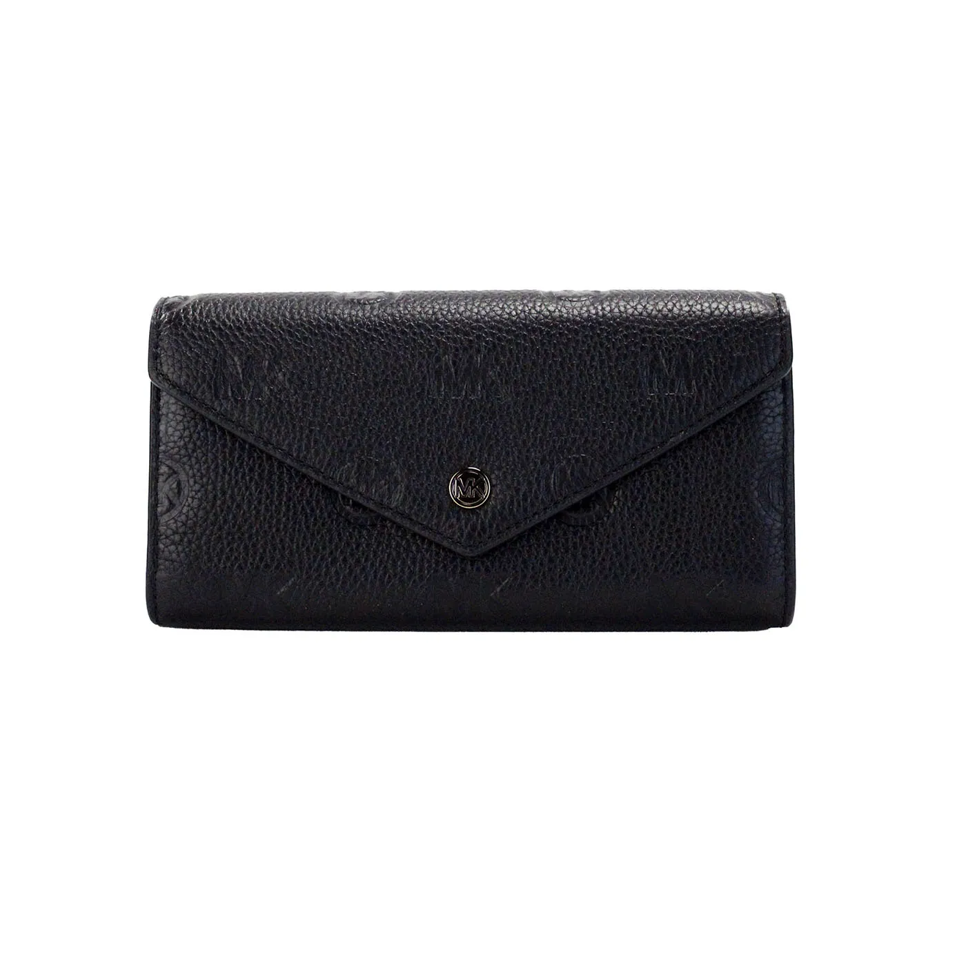 Michael Kors Women's Jet Set Large Black Embossed Envelope Continental Clutch Wallet